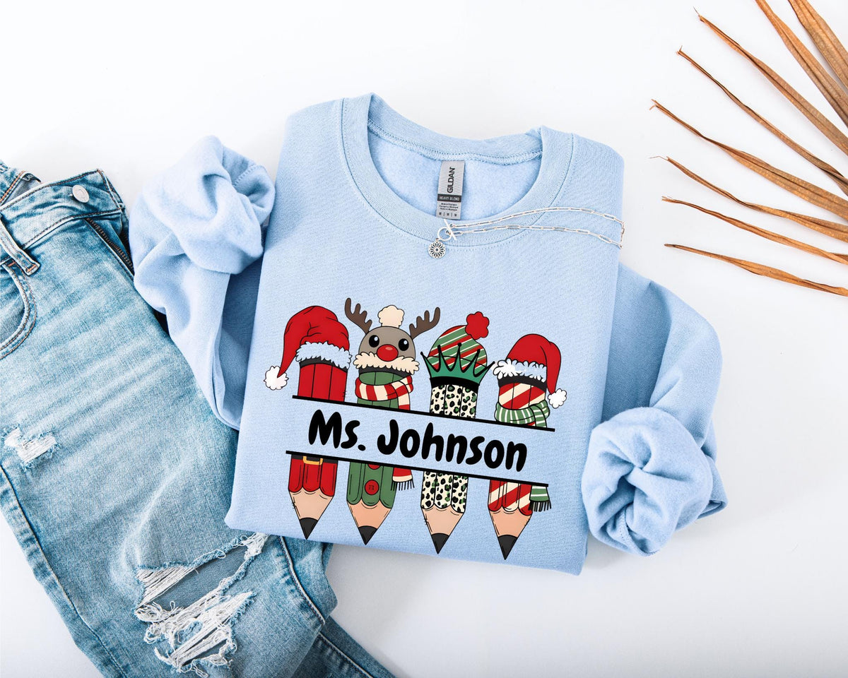 Personalized Teacher Christmas Adult Sweatshirt
