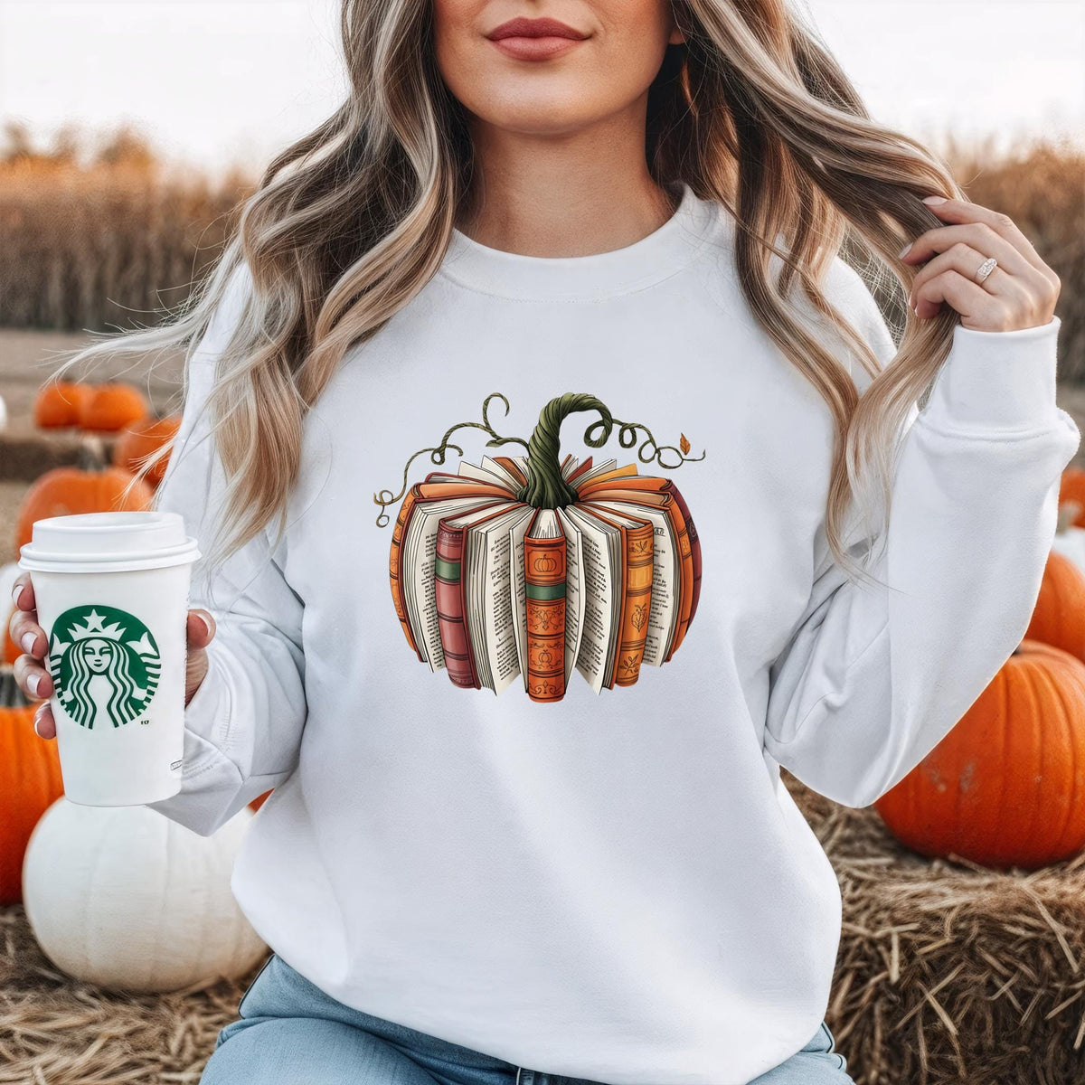 Pumpkin Book Adult Sweatshirt