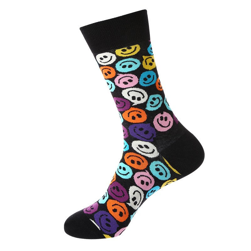 Colorful Smiley Face Crew Socks