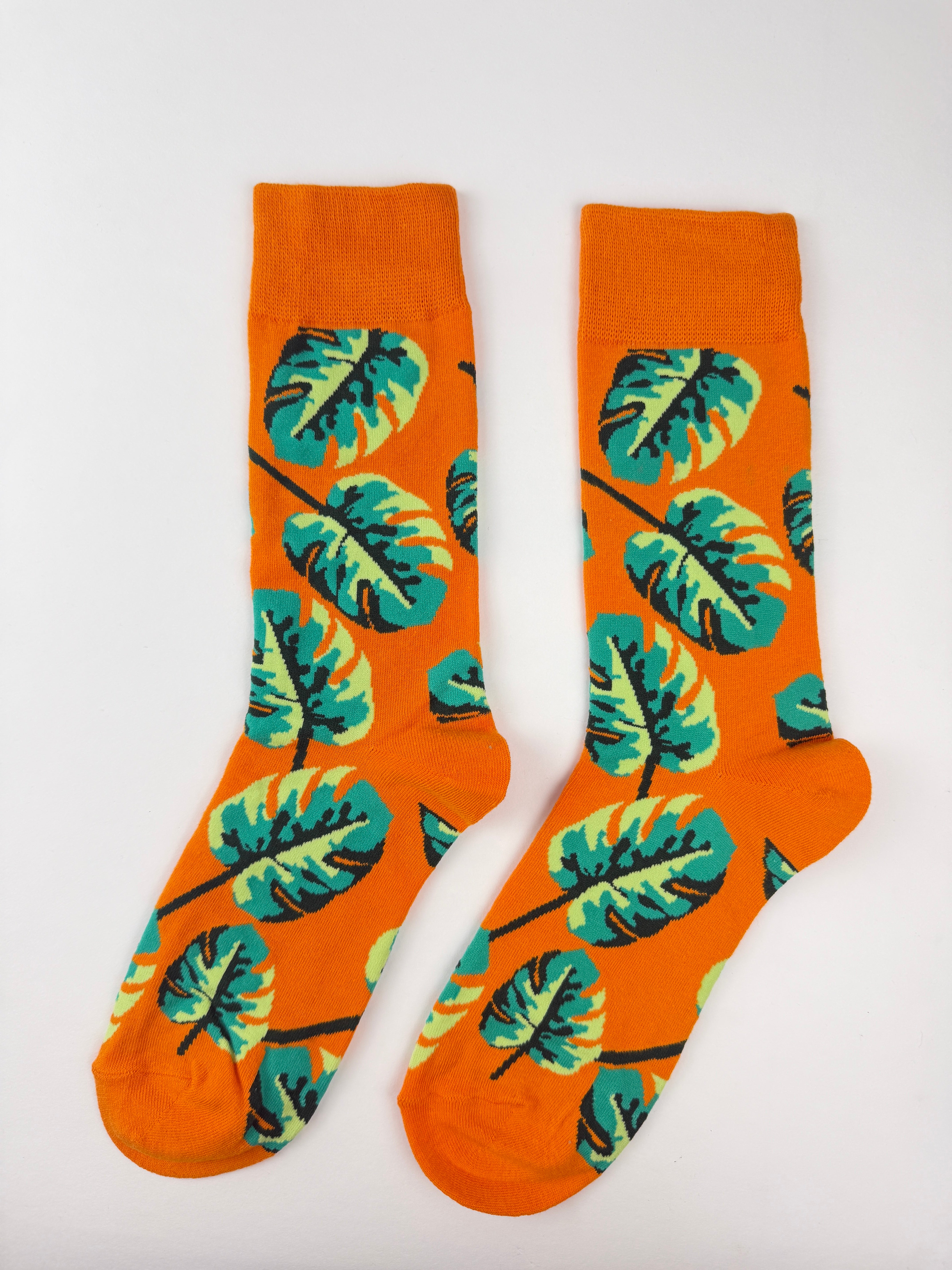 Leaf Socks - Orange Tropical Socks