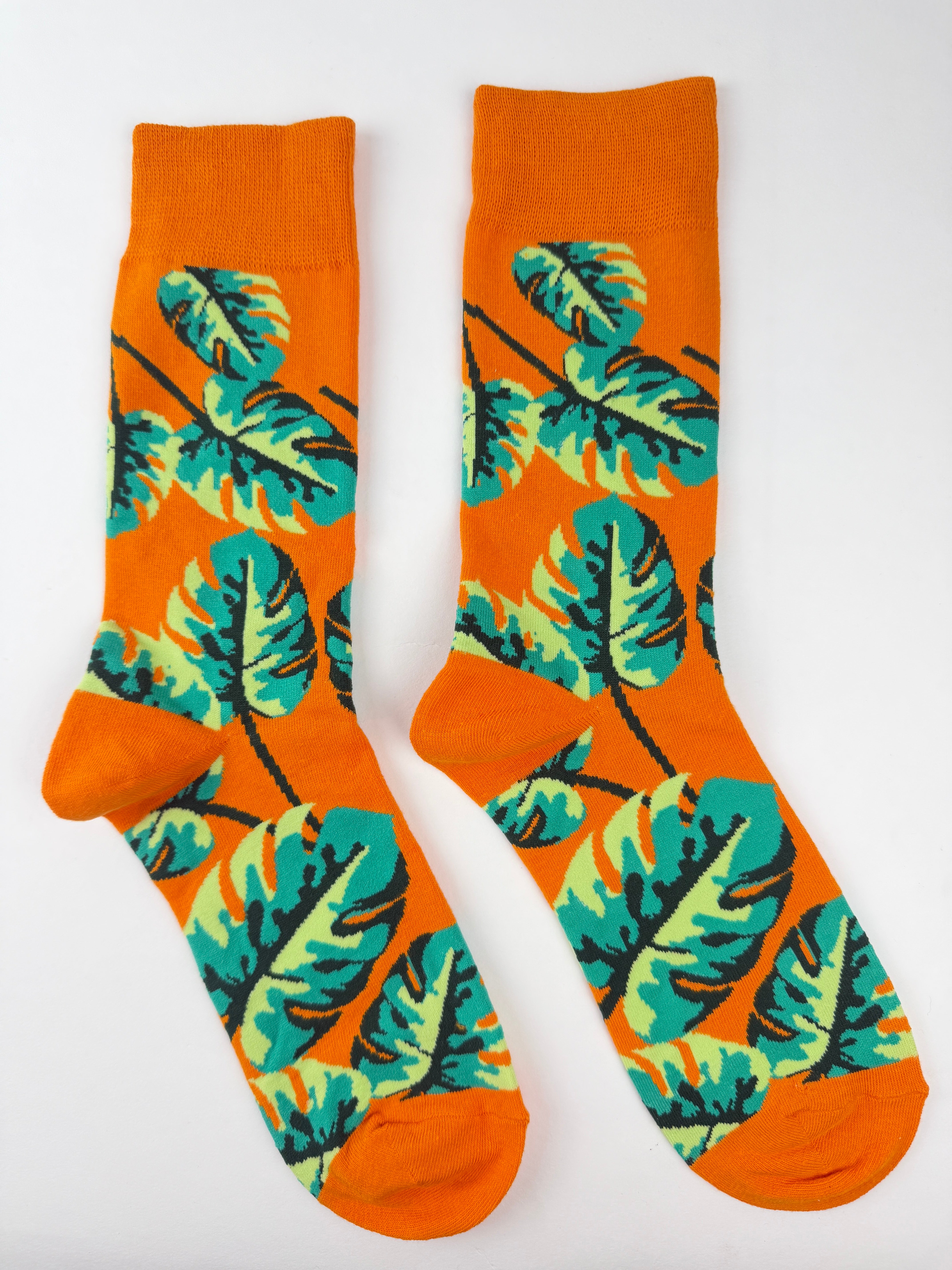 Leaf Socks - Orange Tropical Socks