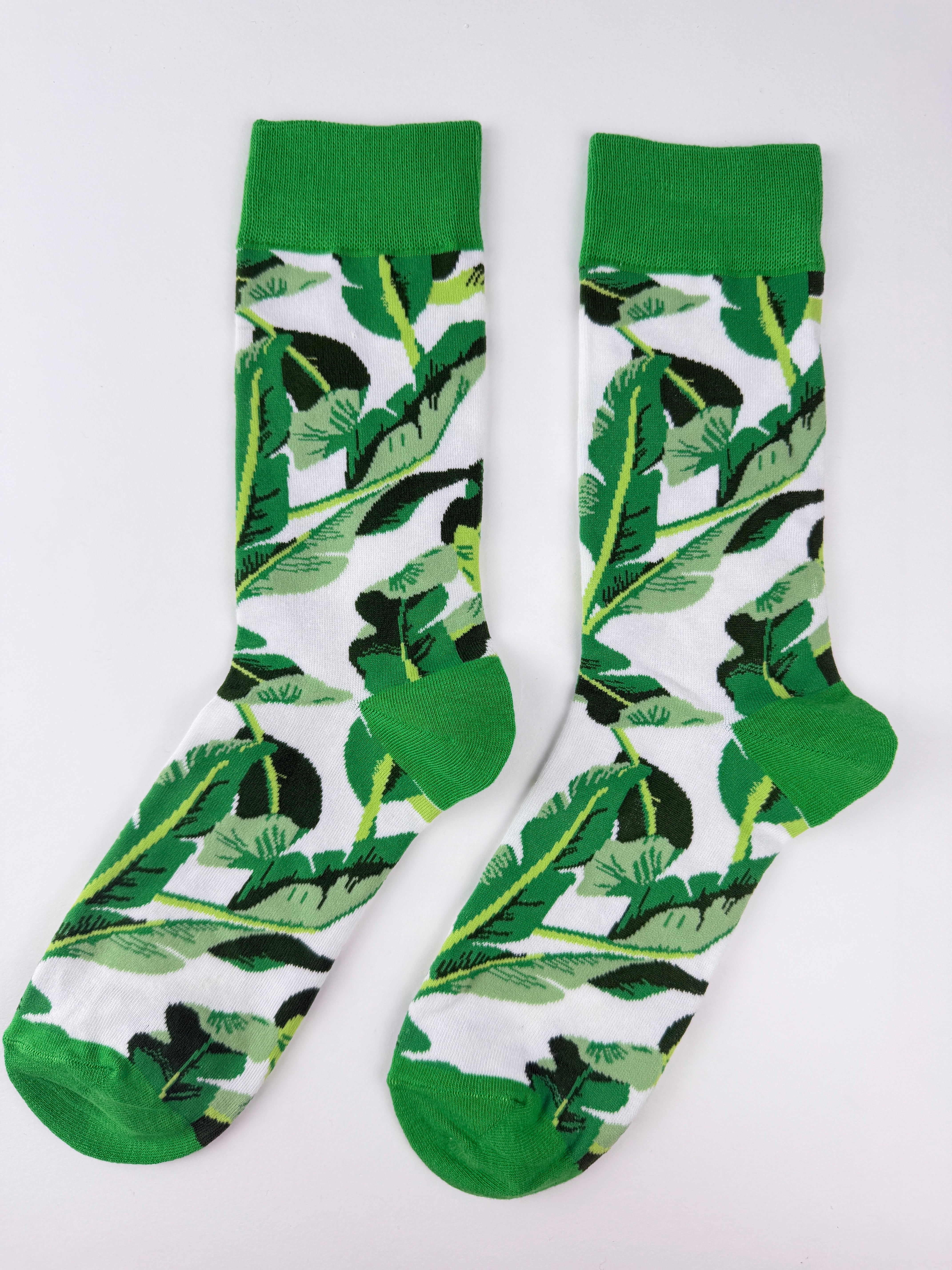 Leaf Socks - Tropical Green Leaf Unisex