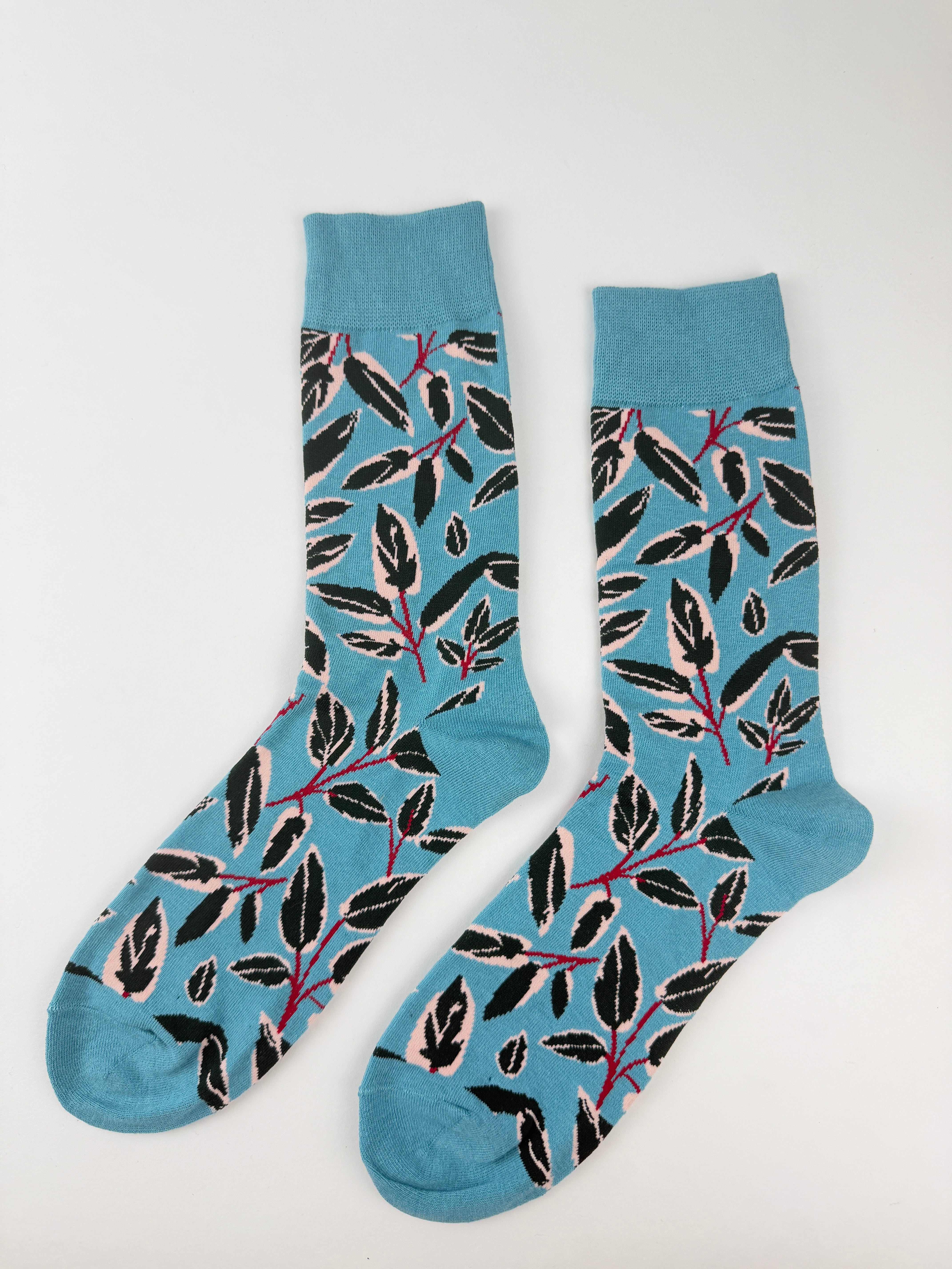 Leaf Socks – Sky Blue Botanical Socks