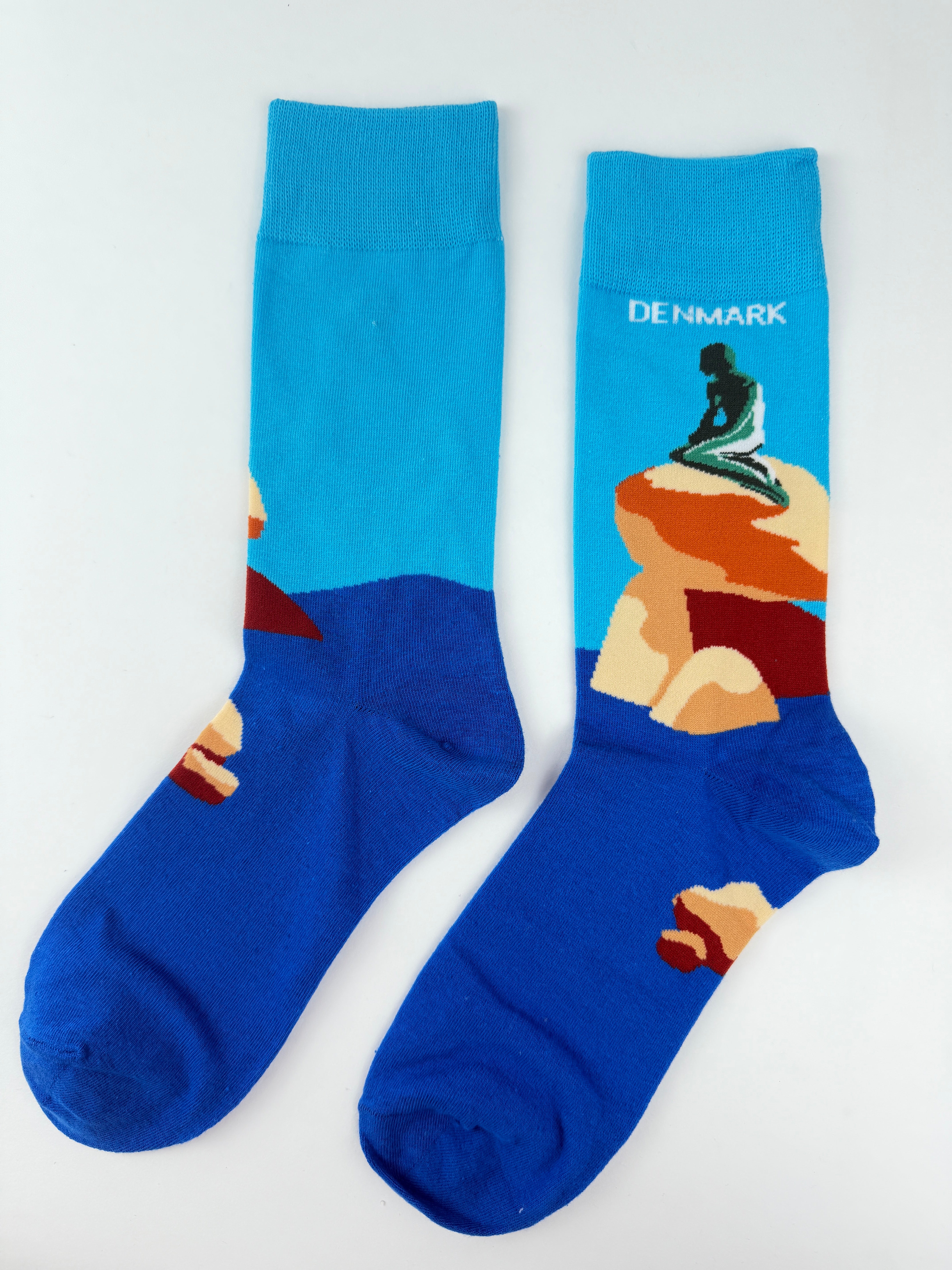 Denmark Little Mermaid Statue Crew Socks