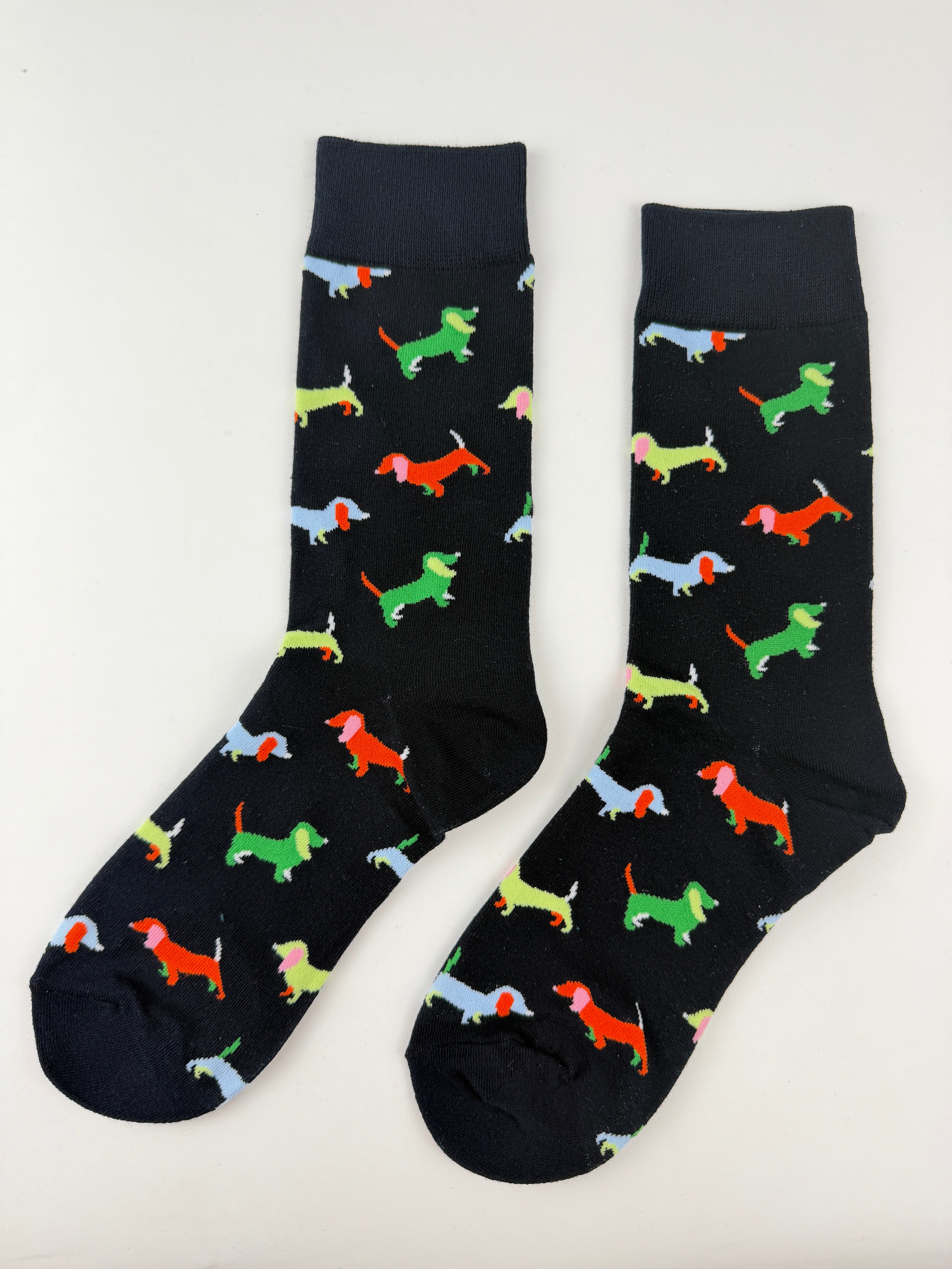 Dachshund Dog Print Crew Socks