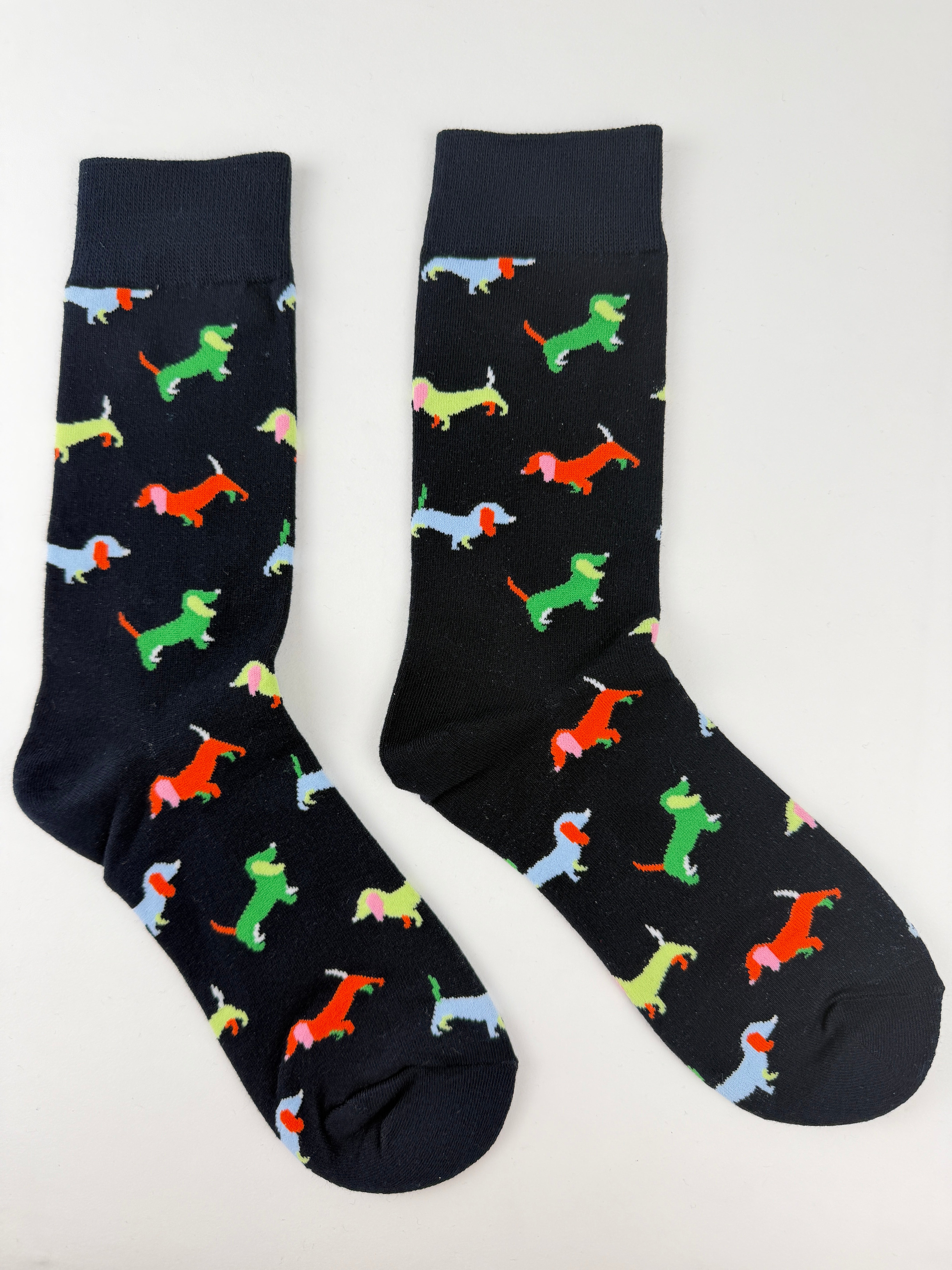 Dachshund Dog Print Crew Socks