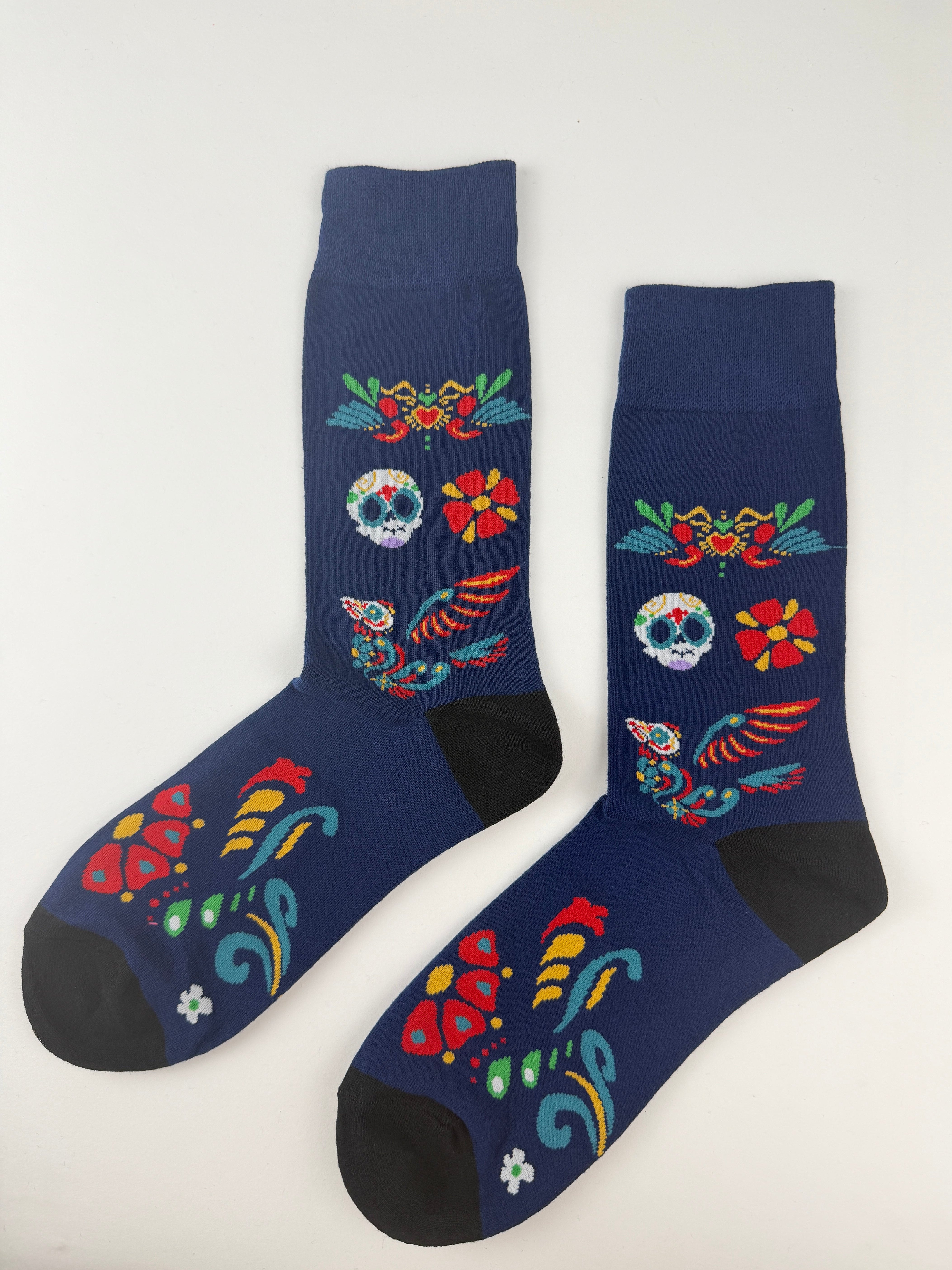 Day of the Dead Sugar Skull and Alebrije Socks