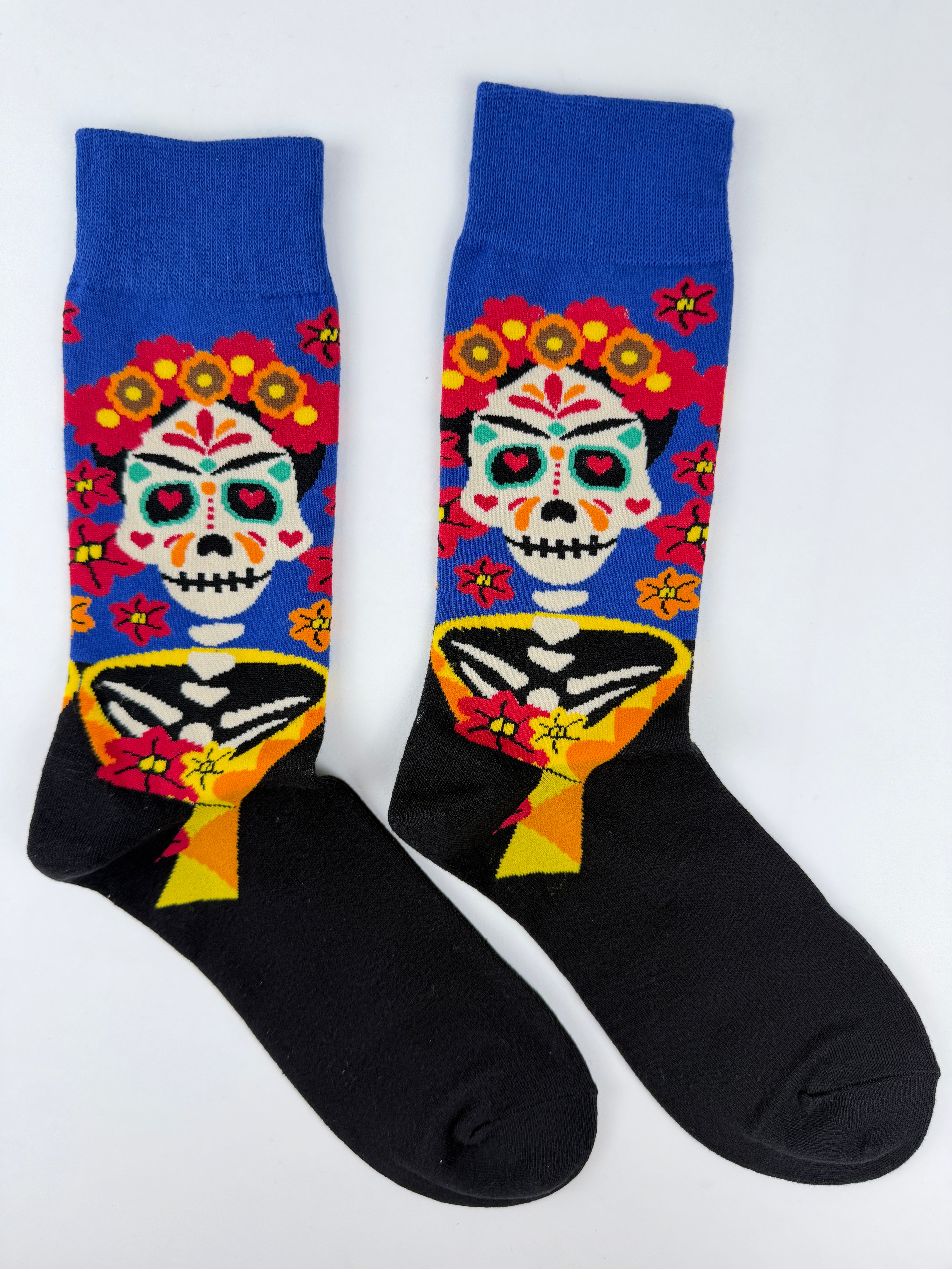 Mexico Sugar Skull Skeleton Crew Socks