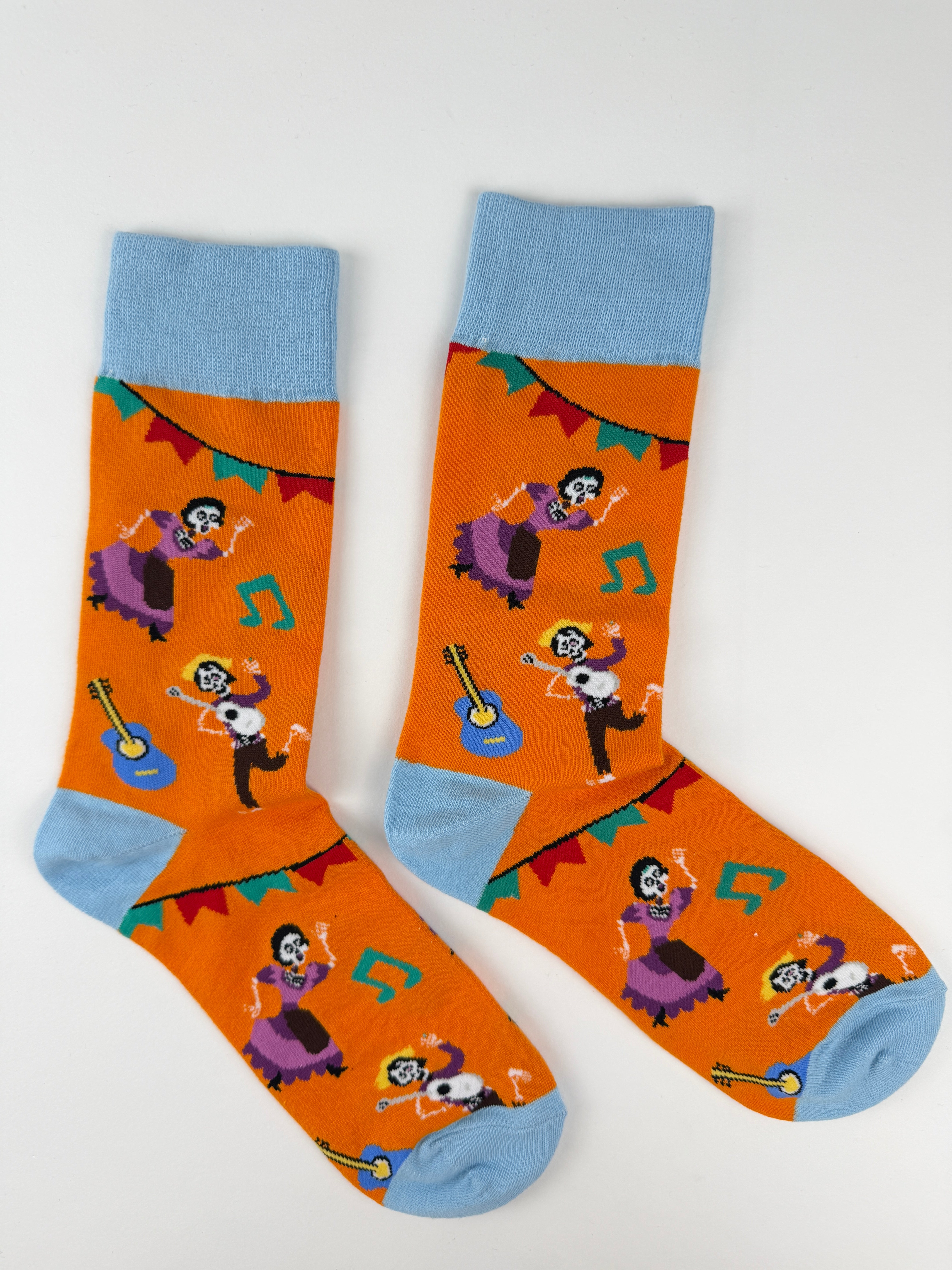 Day of the Dead Dancing Skeleton Crew Socks