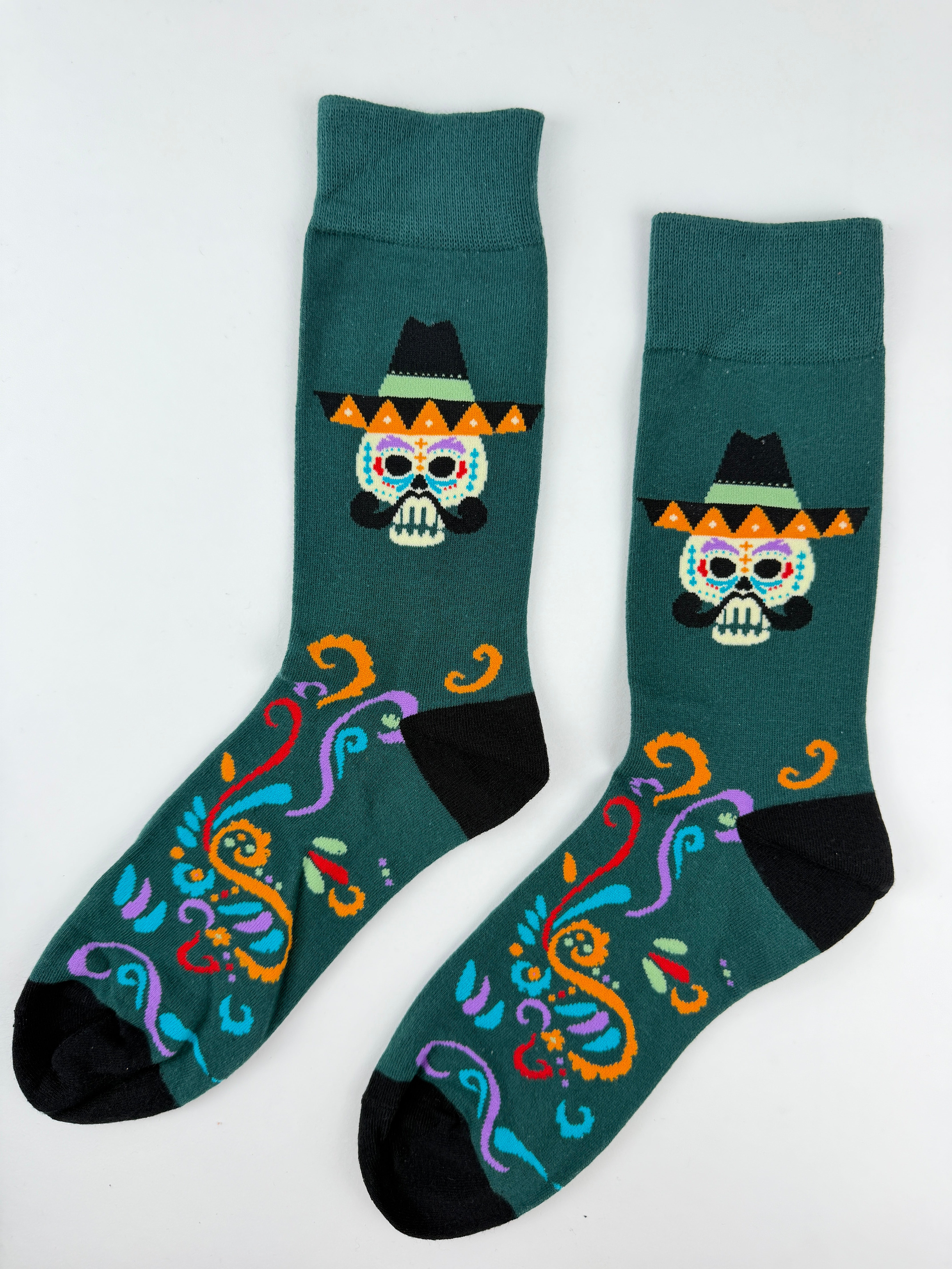 Day of the Dead Multicolor Sugar Skull Socks