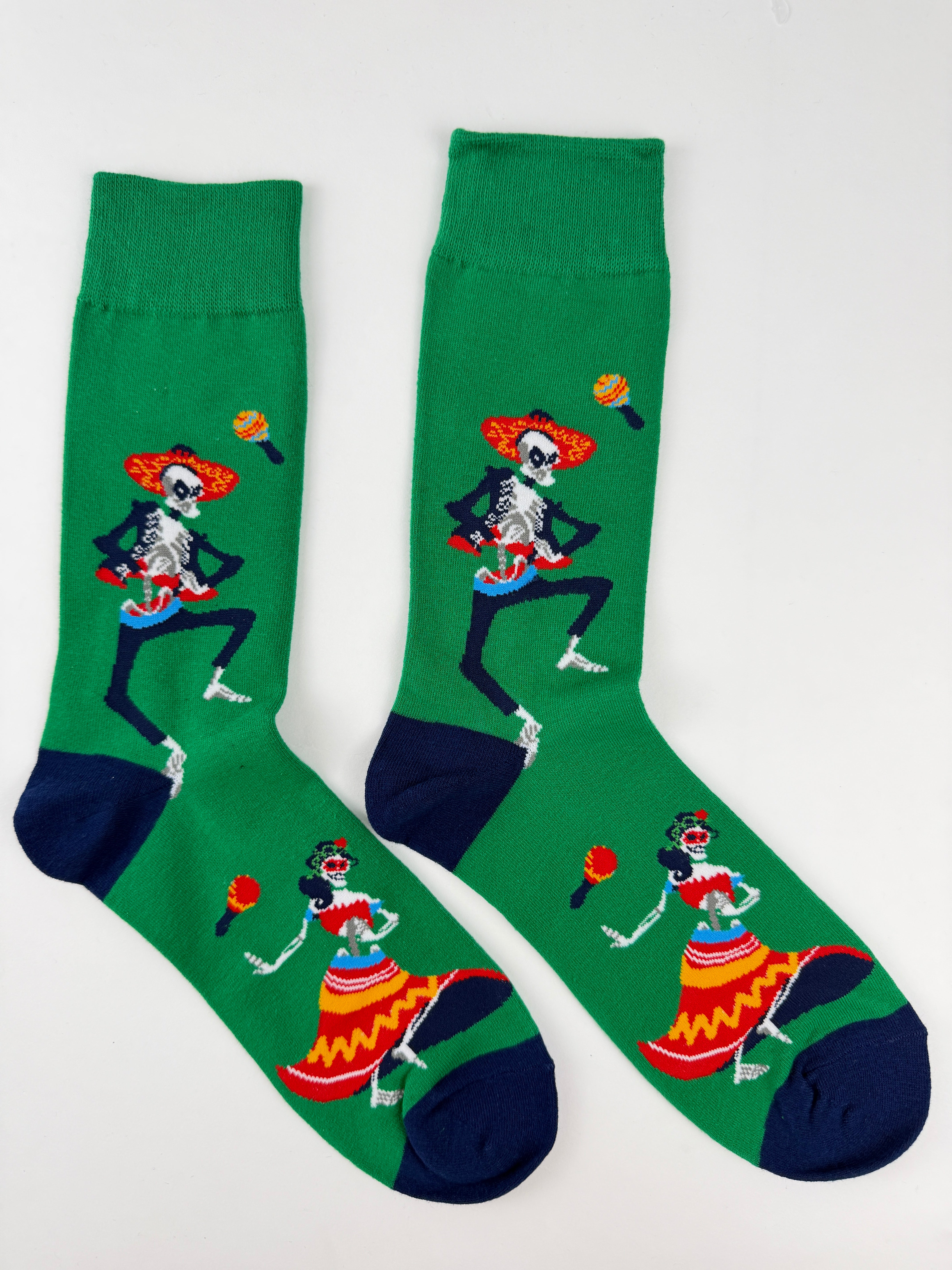 Day of the Dead Dancing Skeleton Crew Socks