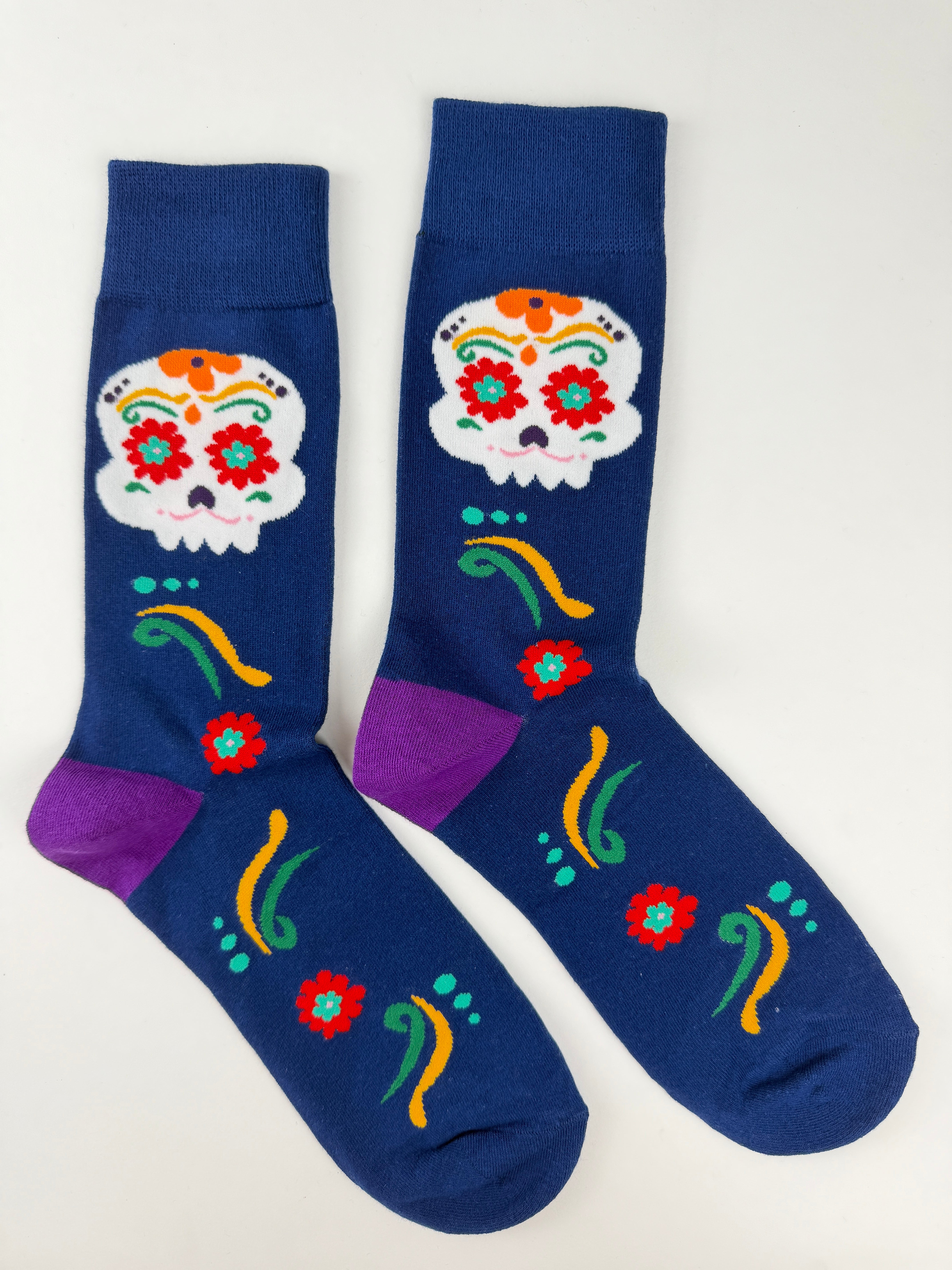 Day of the Dead Sugar Skull Floral Socks