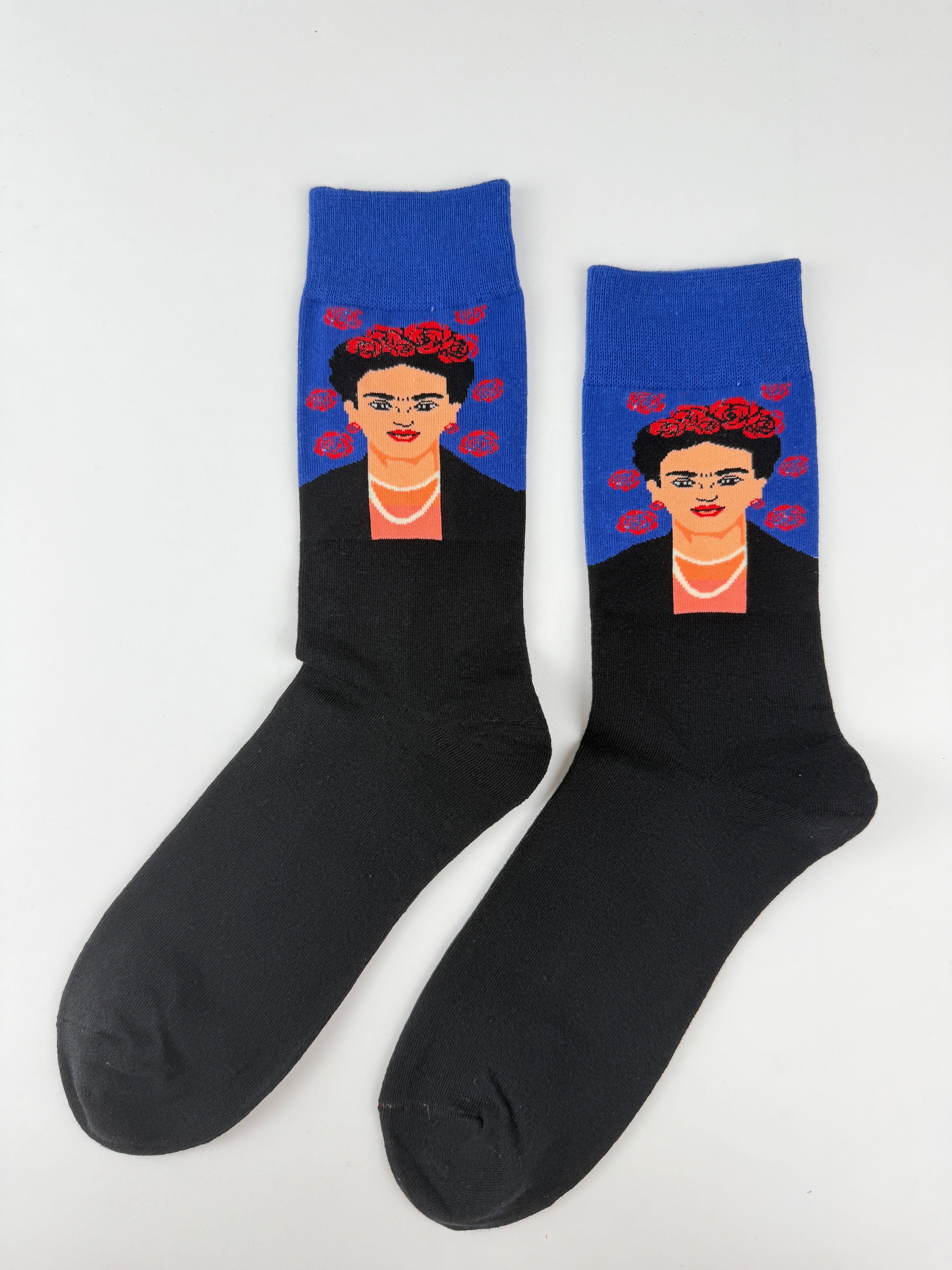 Frida-Inspired Portrait Art Crew Socks Unisex