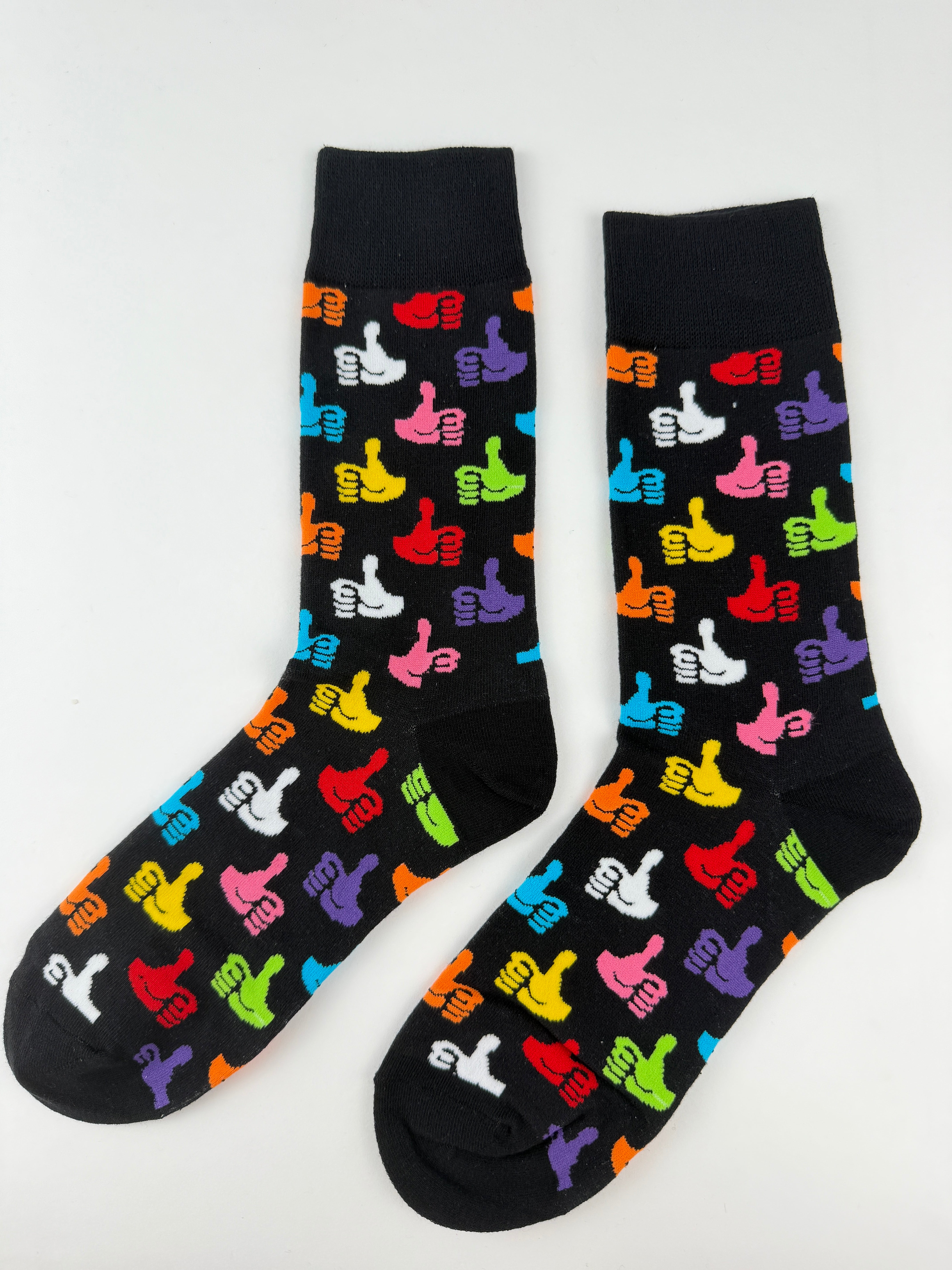 Colorful Thumbs Up Icon Crew Socks