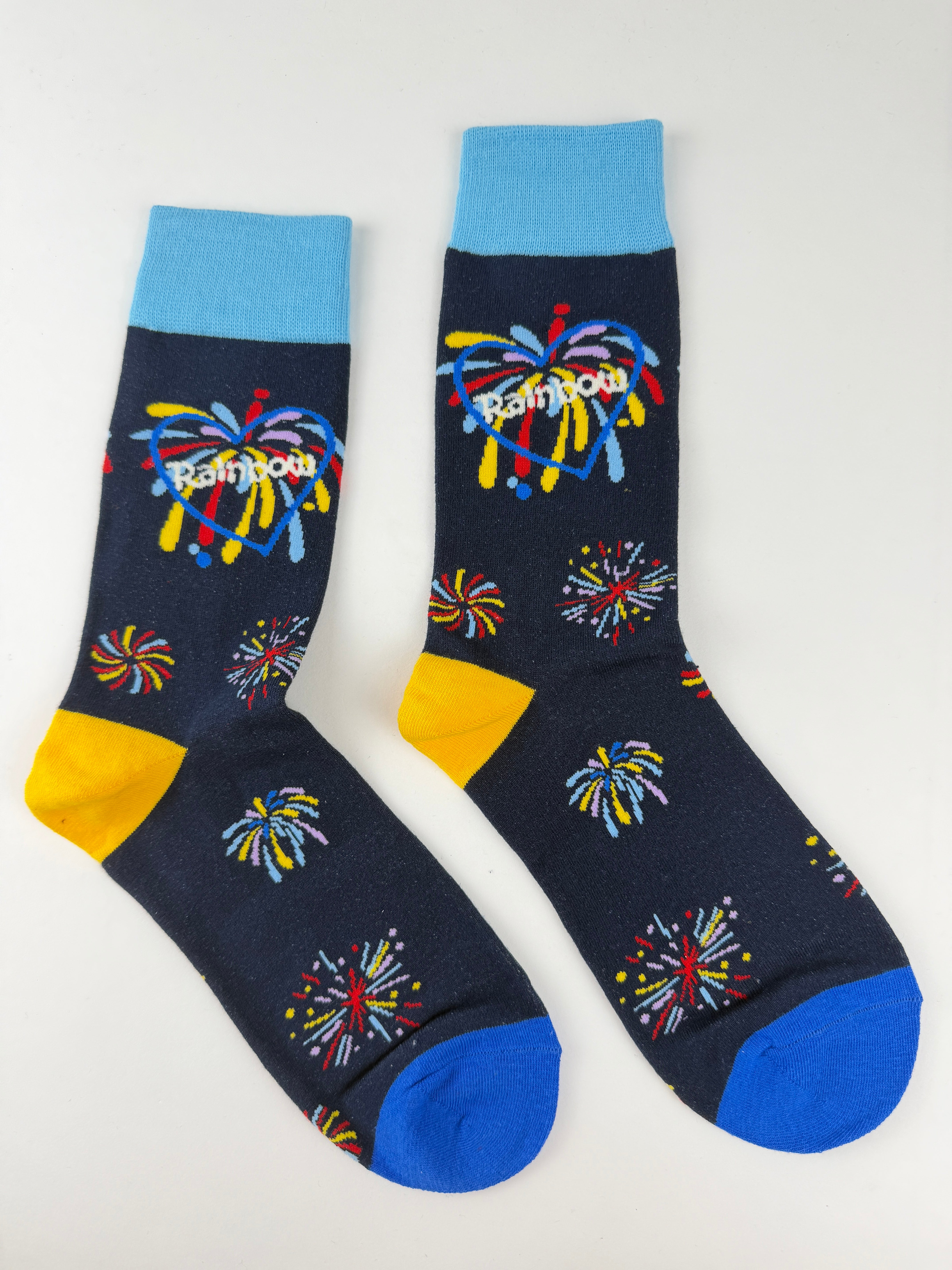 Valentine’s Rainbow Burst Heart Crew Socks