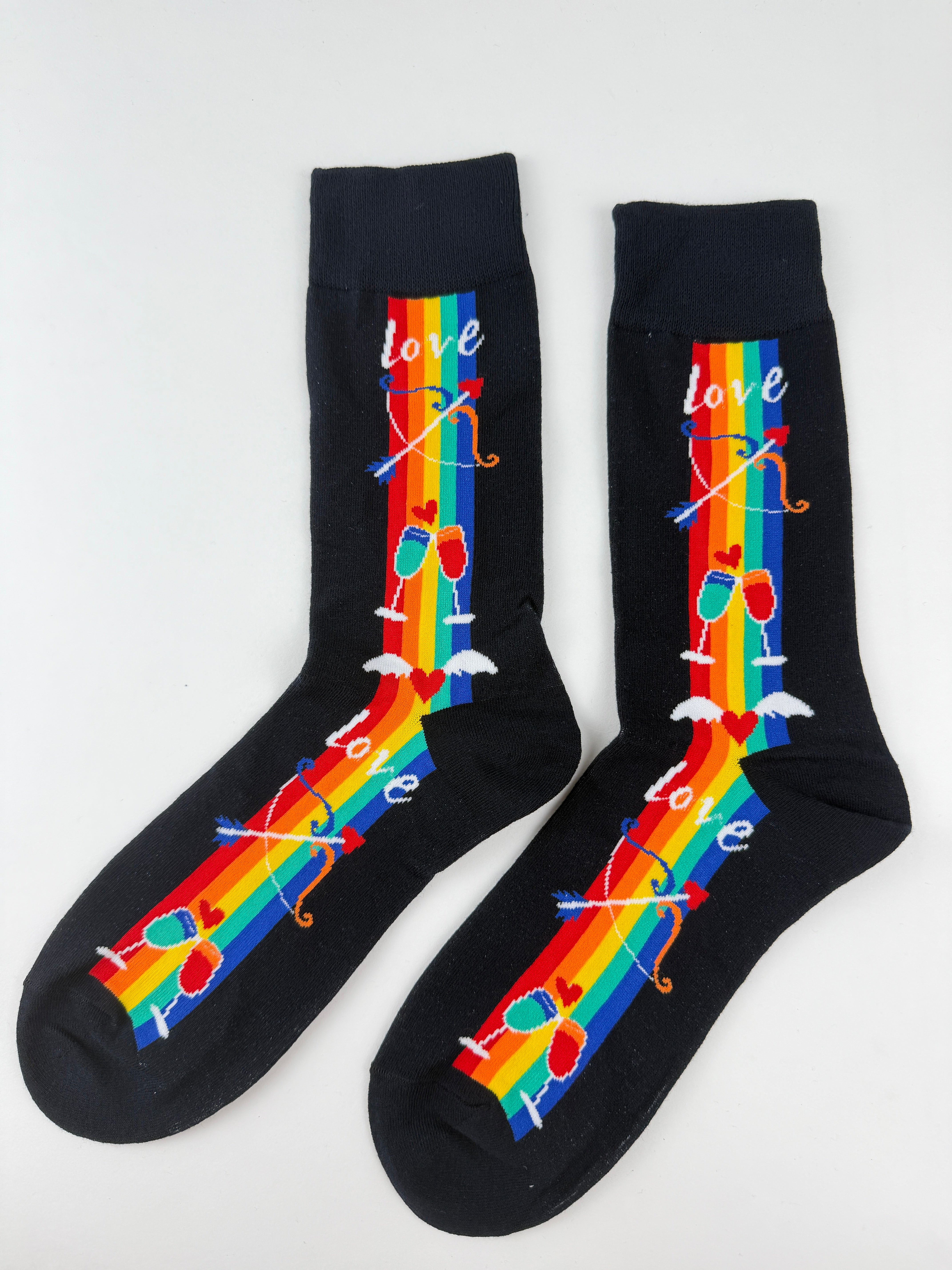 Valentine’s Socks – Rainbow Cupid & Love Arrow Unisex