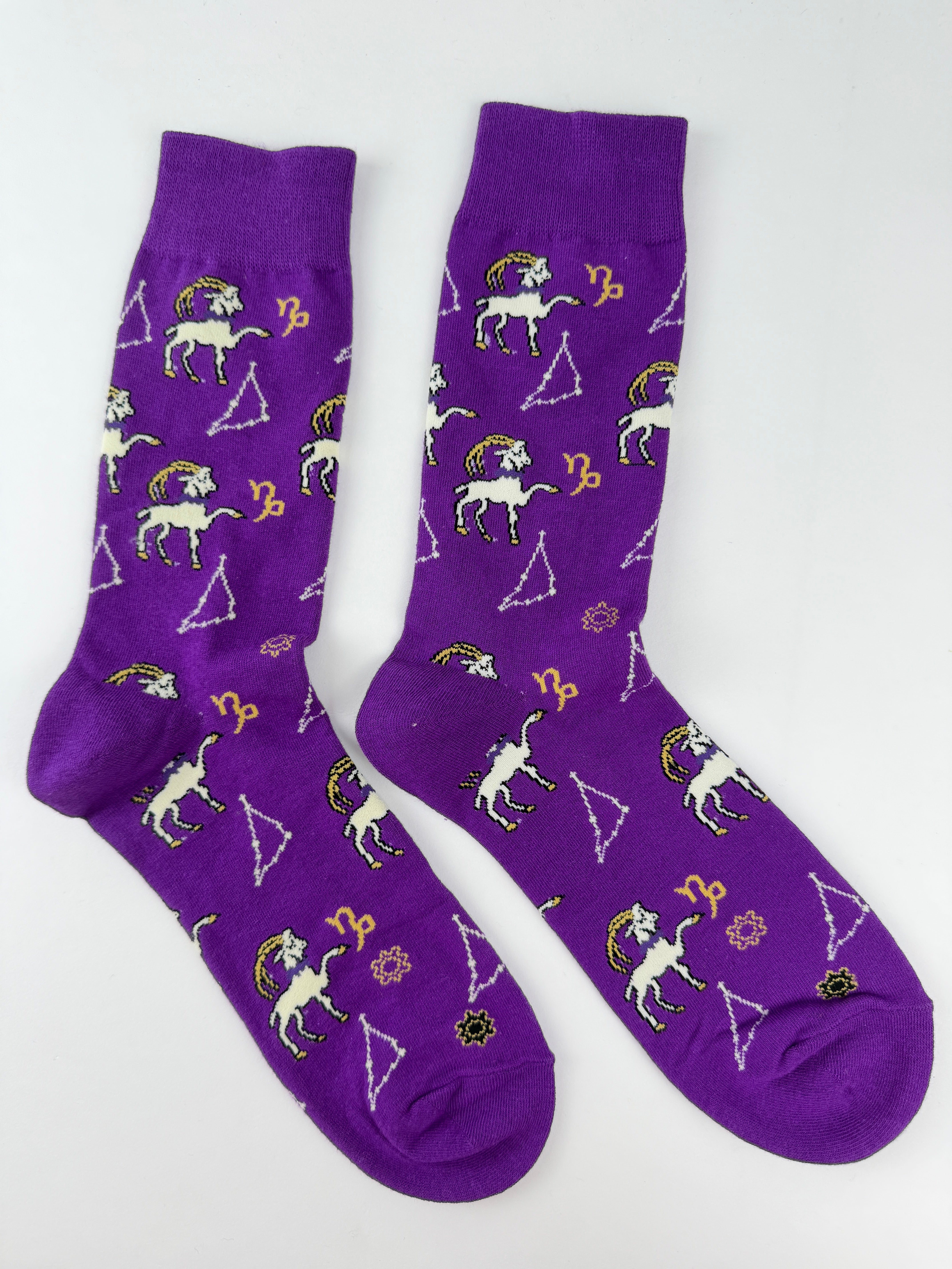 Constellation – Capricorn Zodiac Goat Socks Purple