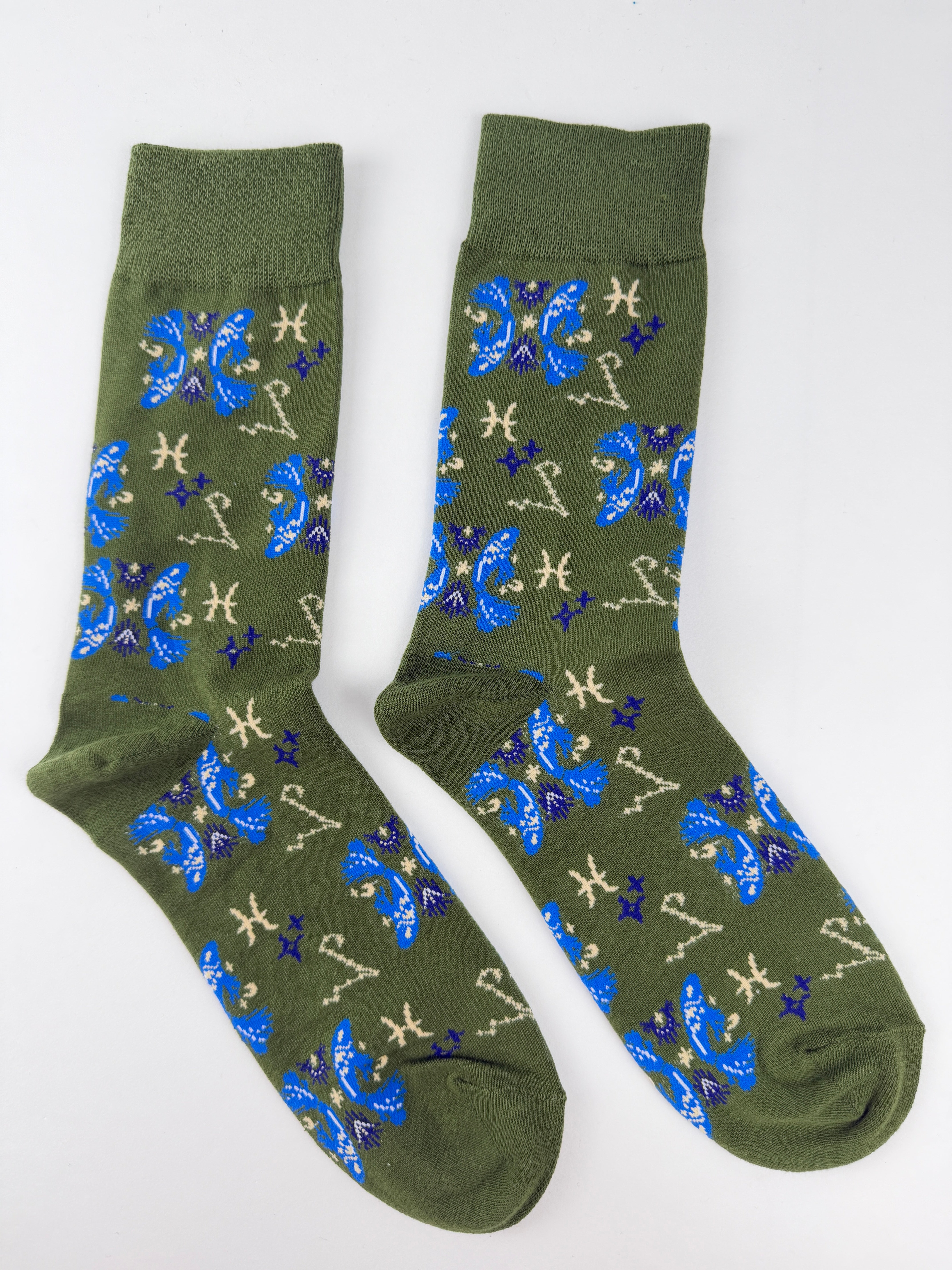 Constellation – Pisces Zodiac Fish Socks Green