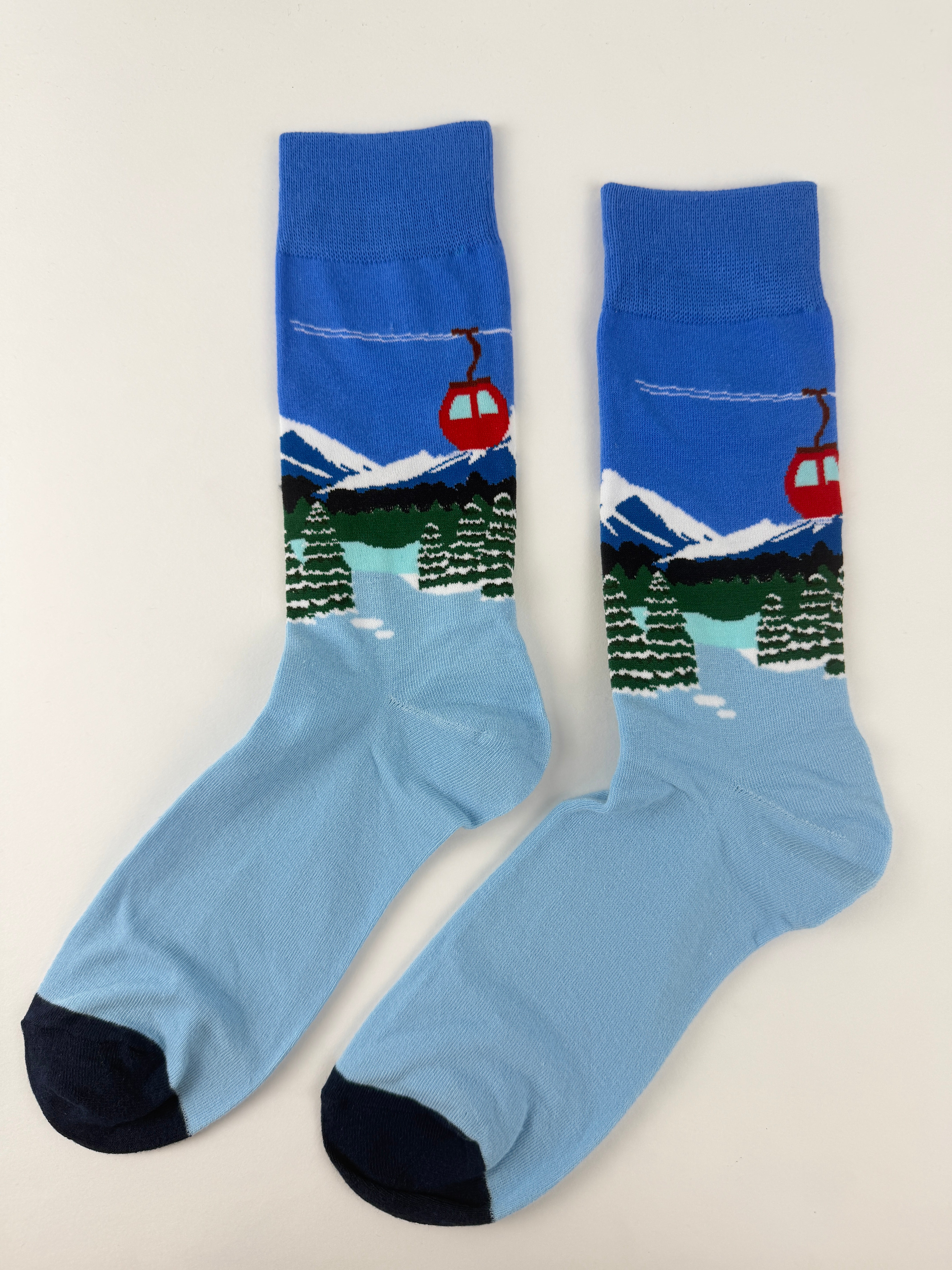 Winter Mountain Gondola Crew Socks