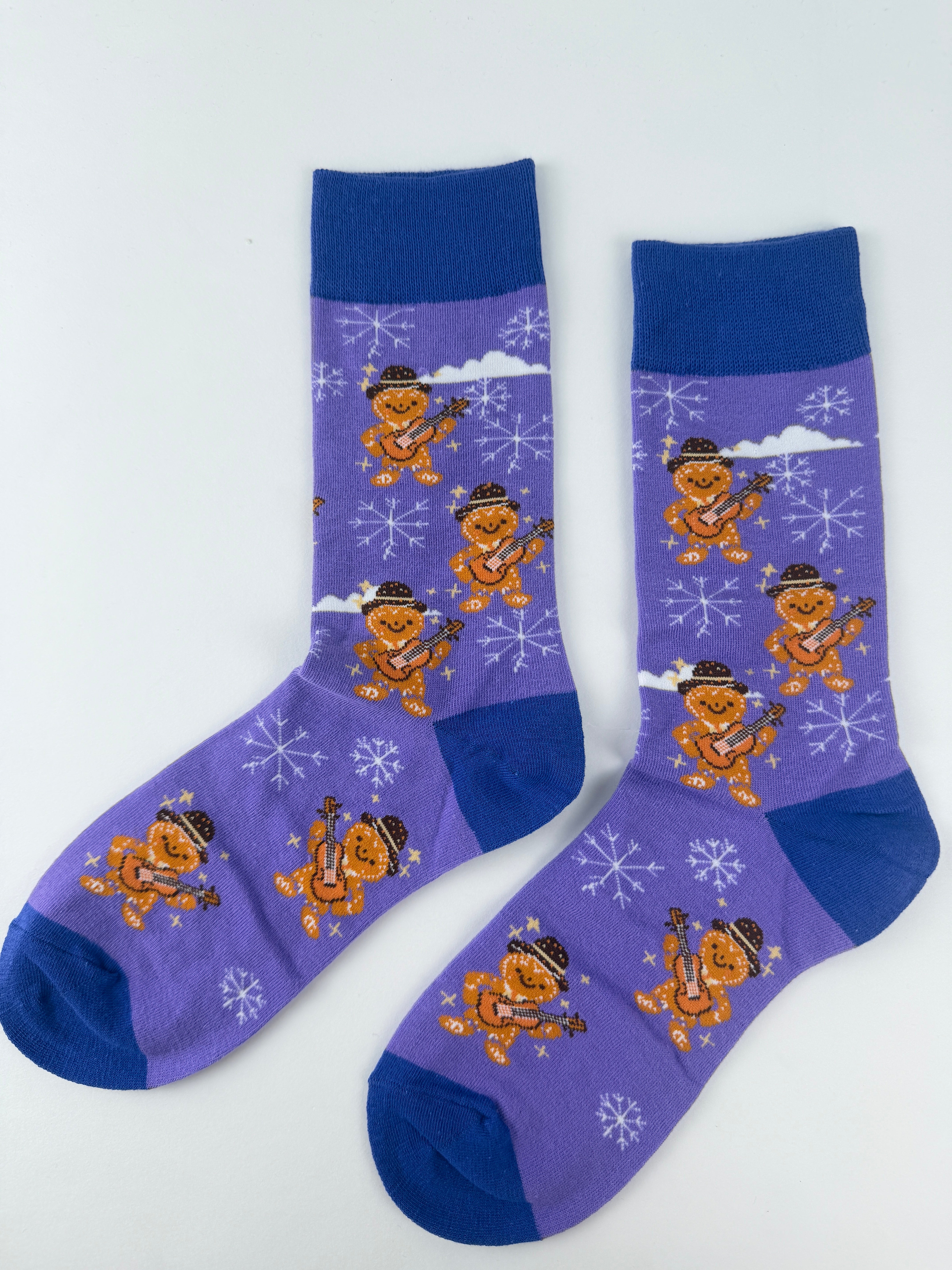 Christmas Gingerbread Guitar Crew Socks
