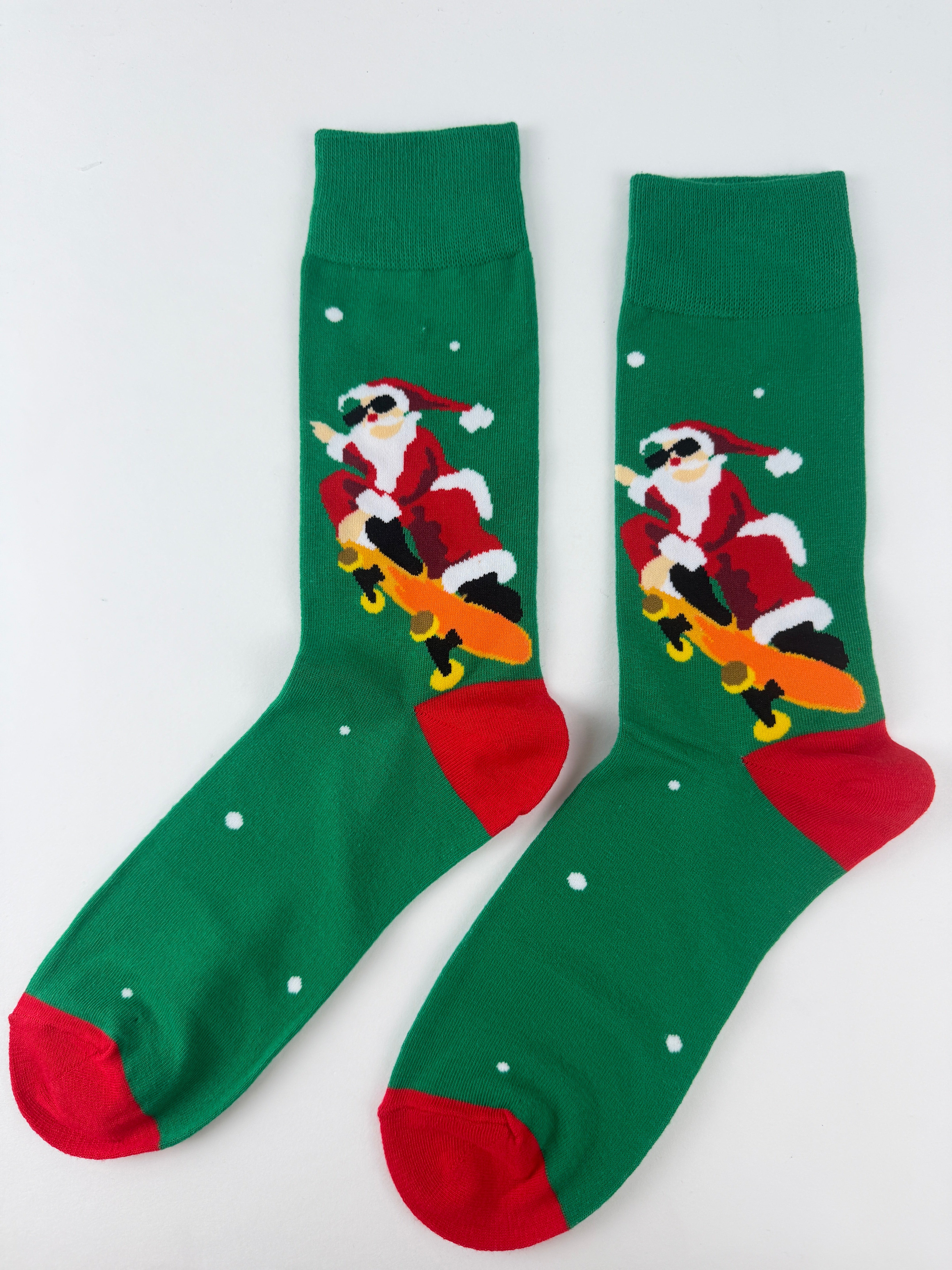 Skateboarding Santa Socks – Fun Holiday Crew