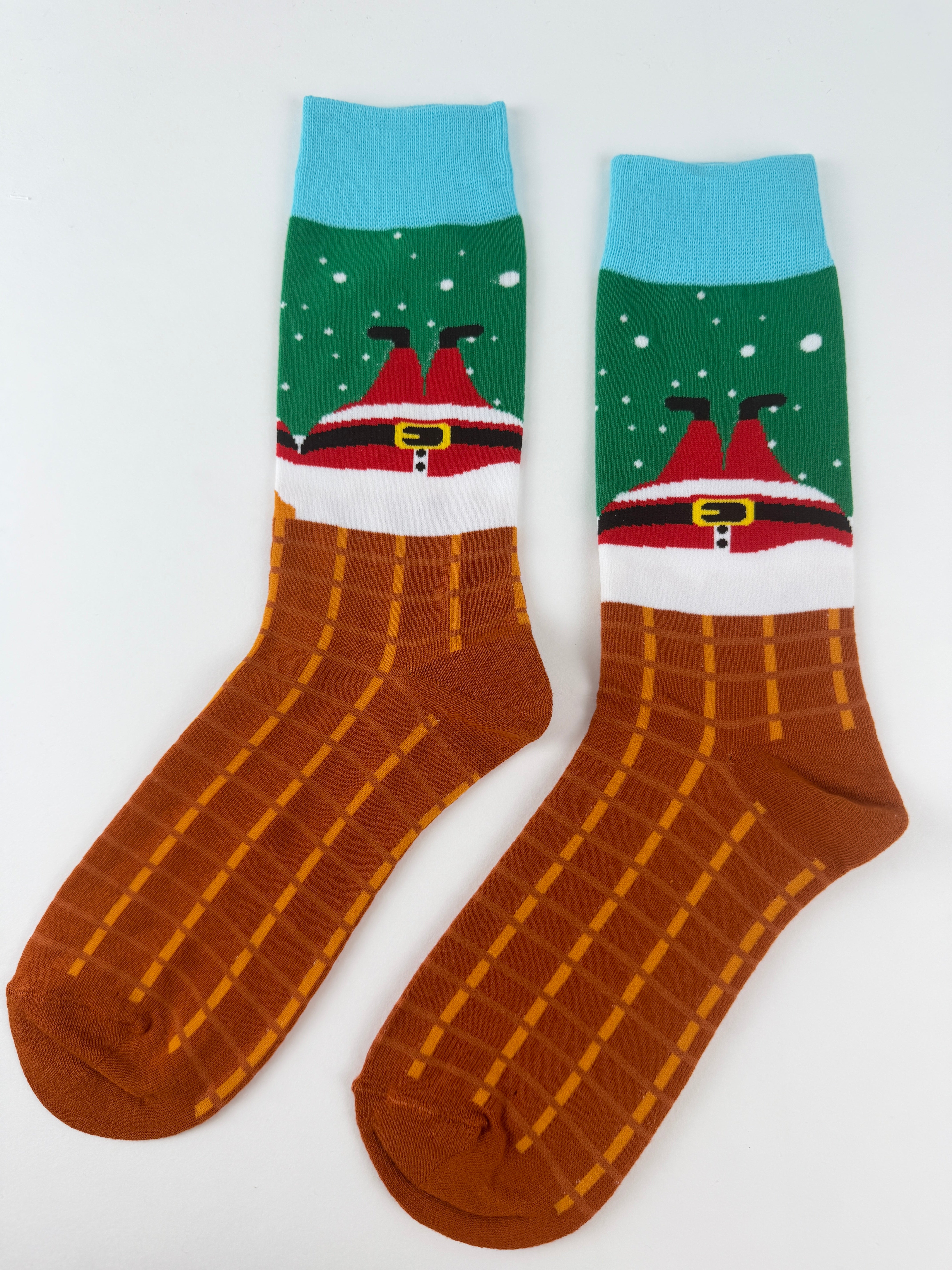 Santa Socks – Stuck in Chimney Holiday Design