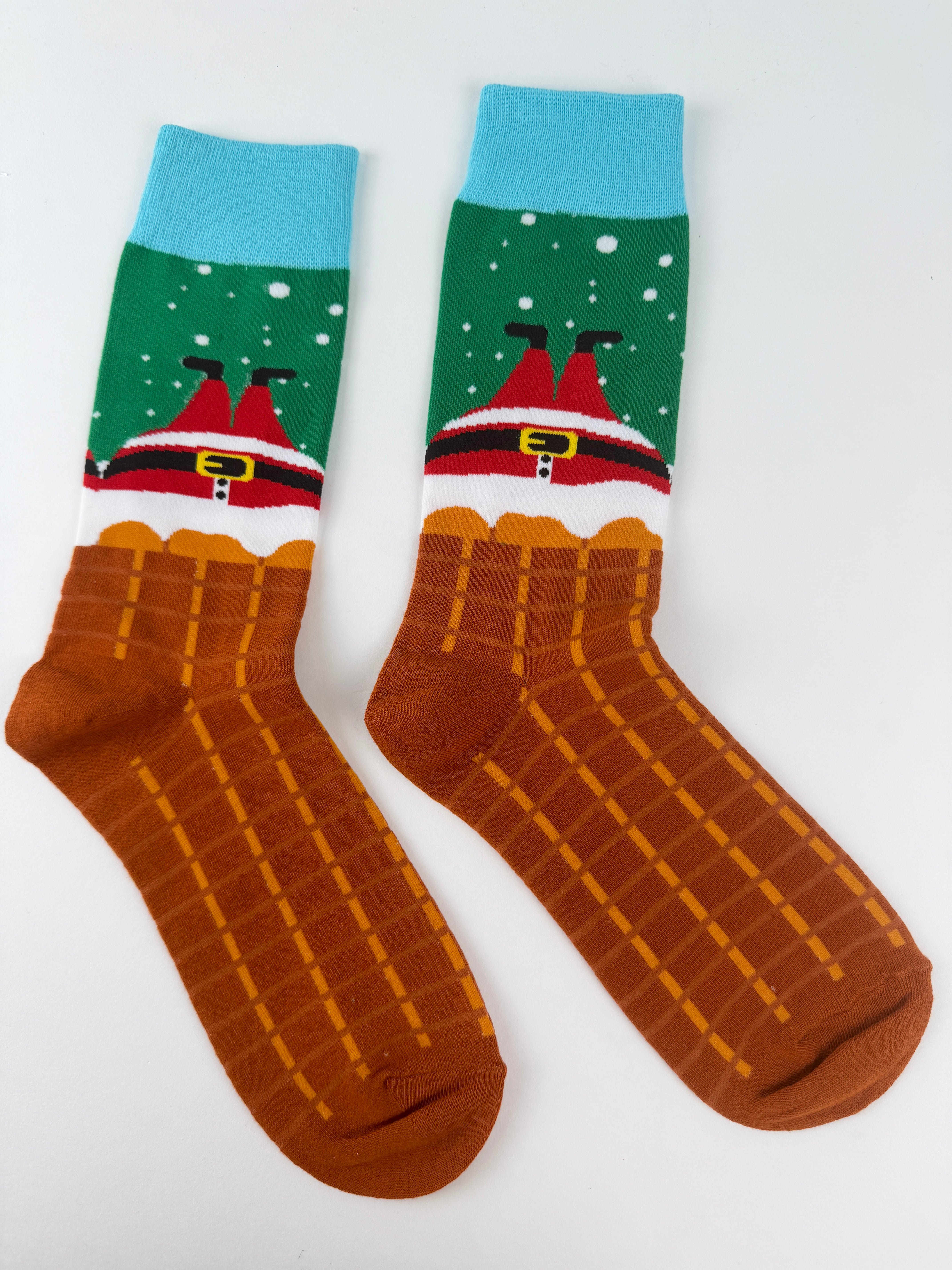 Santa Socks – Stuck in Chimney Holiday Design