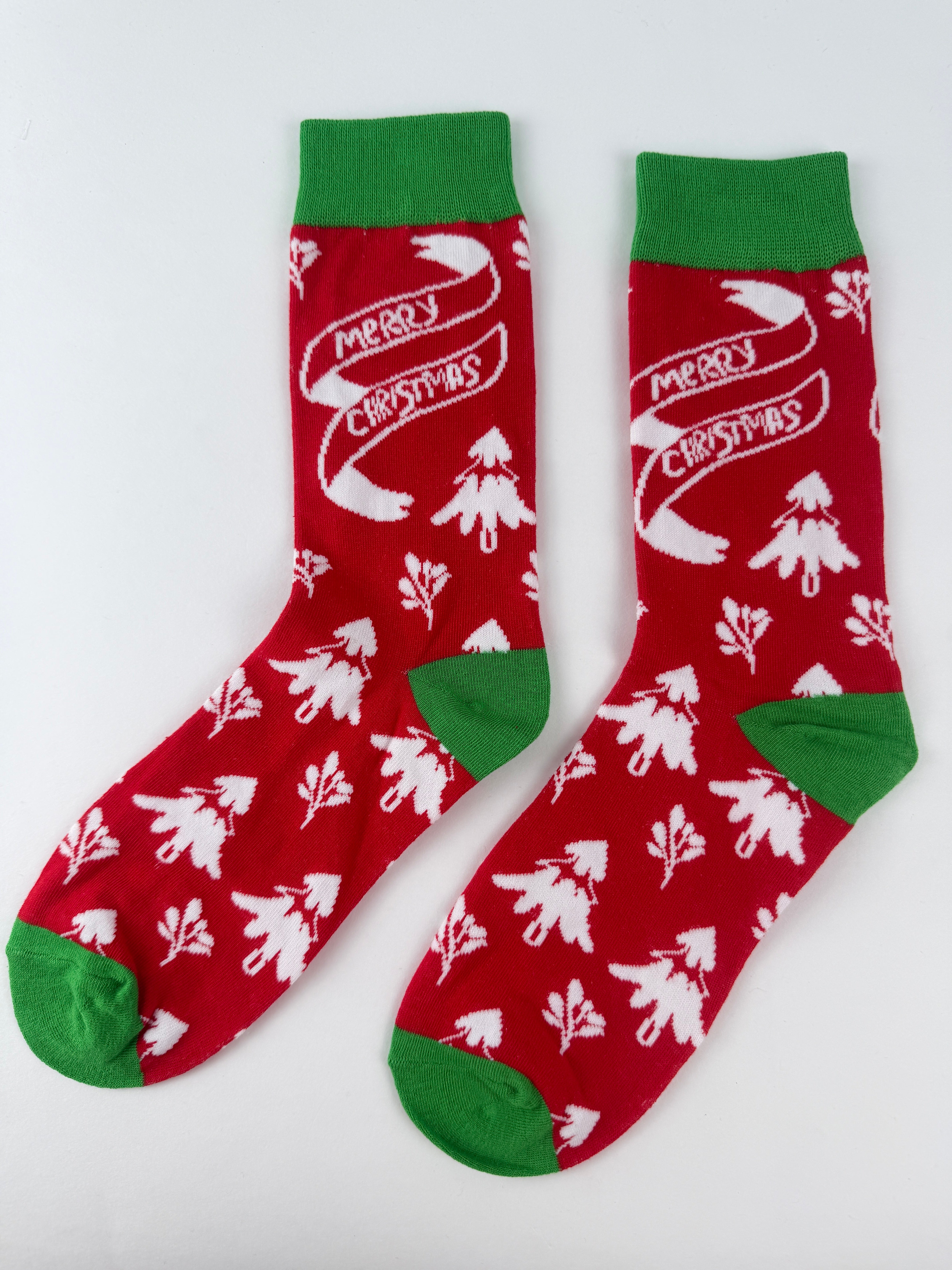 Merry Christmas Crew Socks