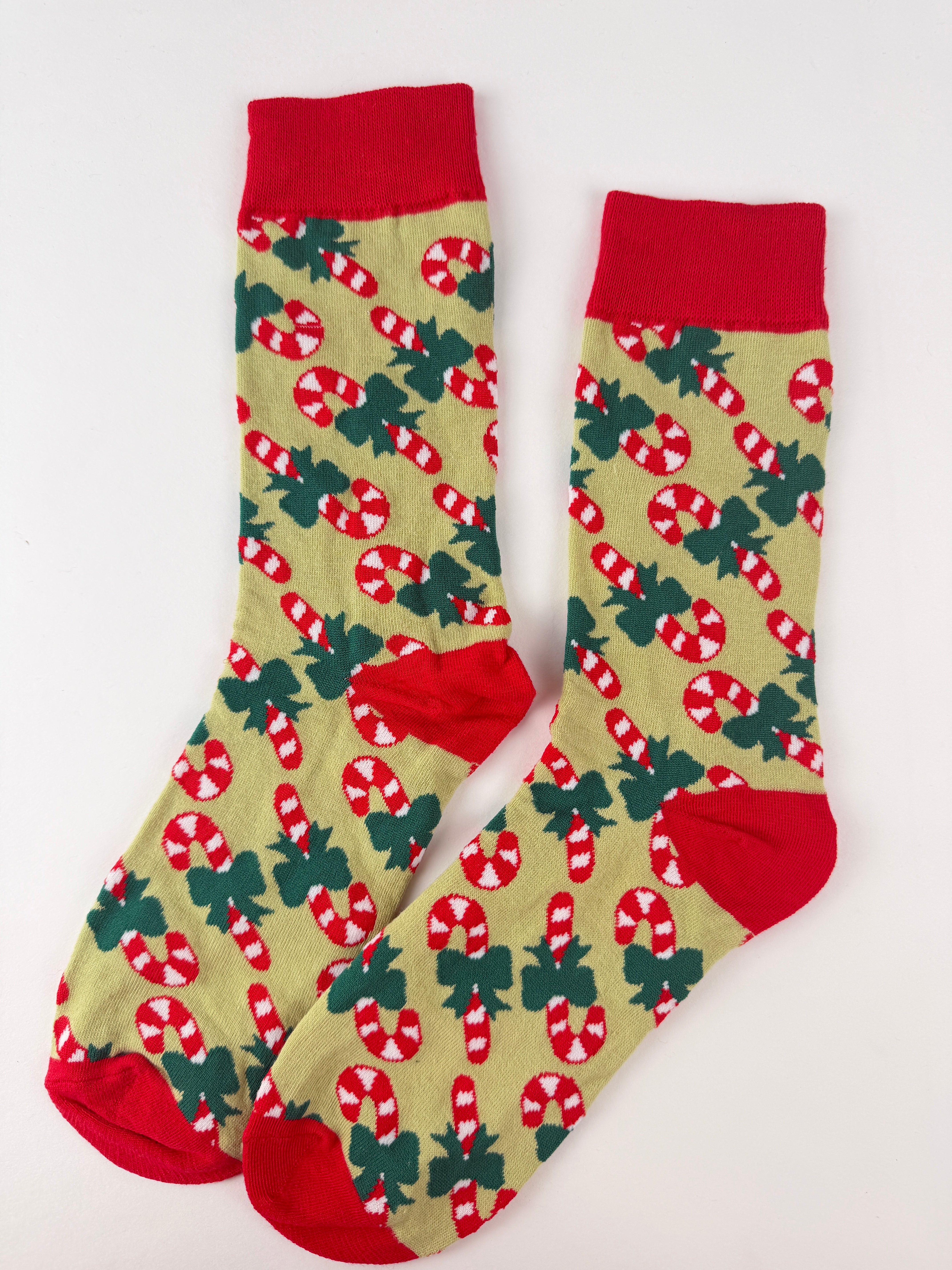 Candy Cane Christmas Socks