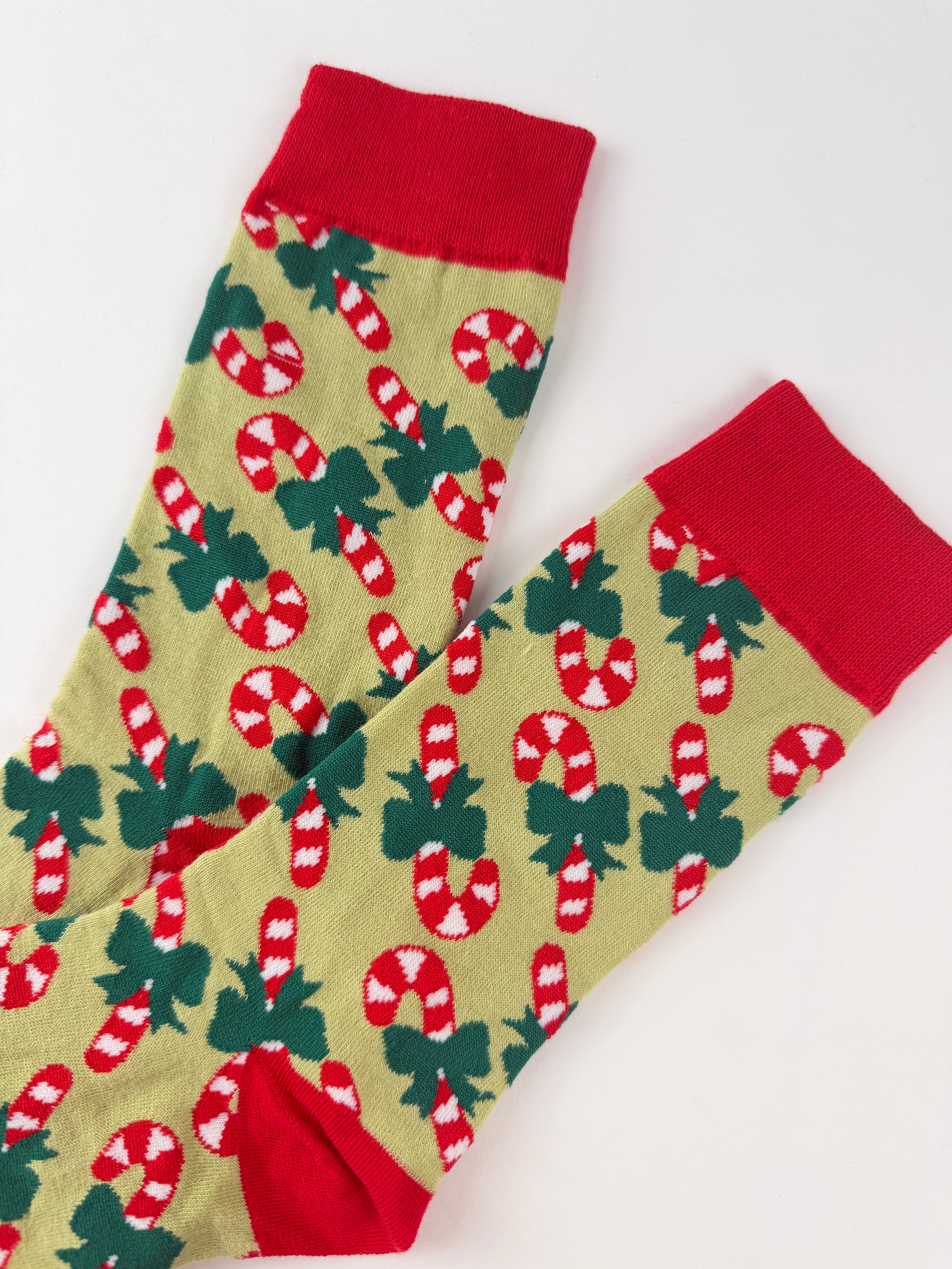 Candy Cane Christmas Socks
