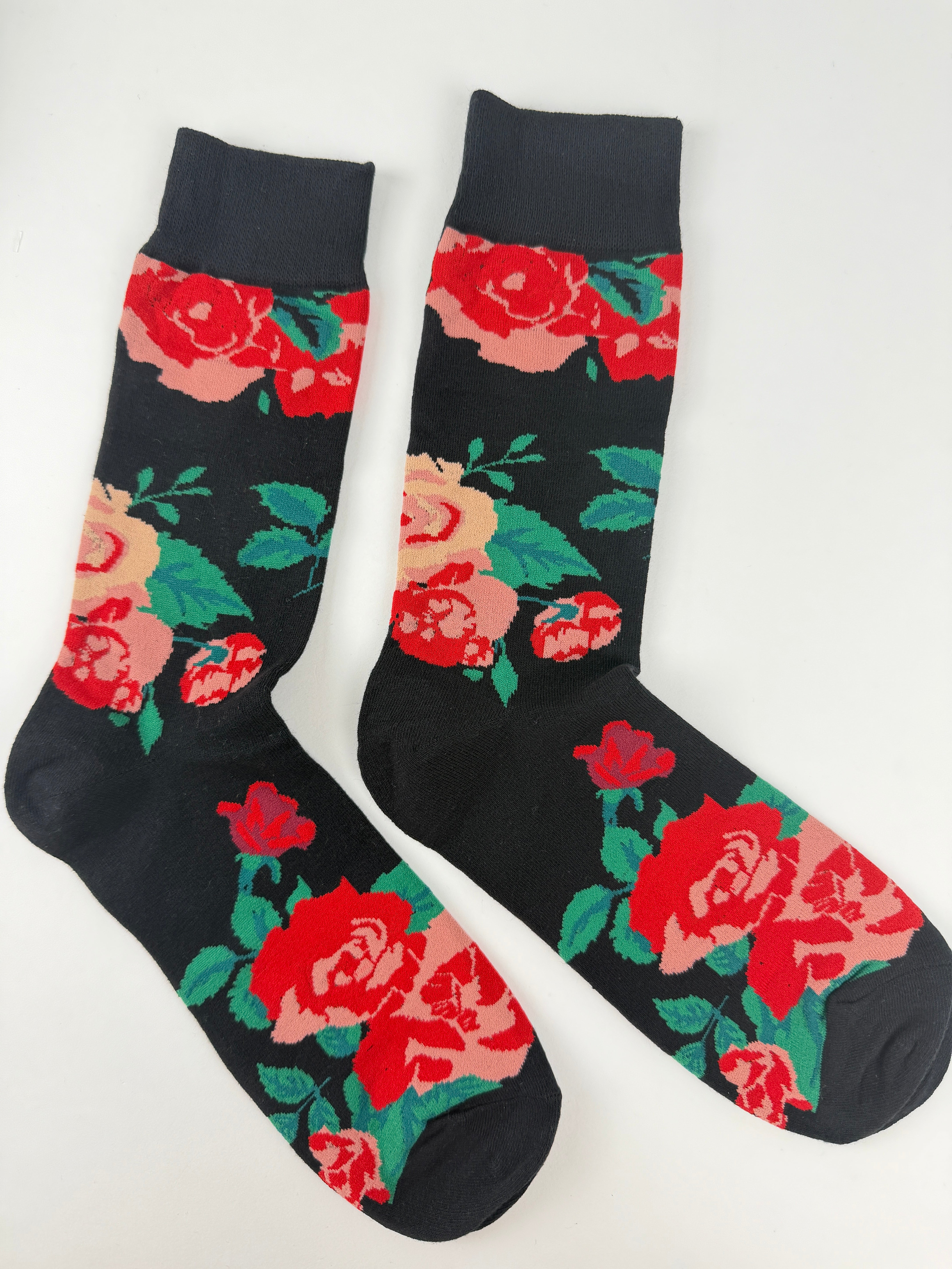 Flower Socks – Red & Pink Roses
