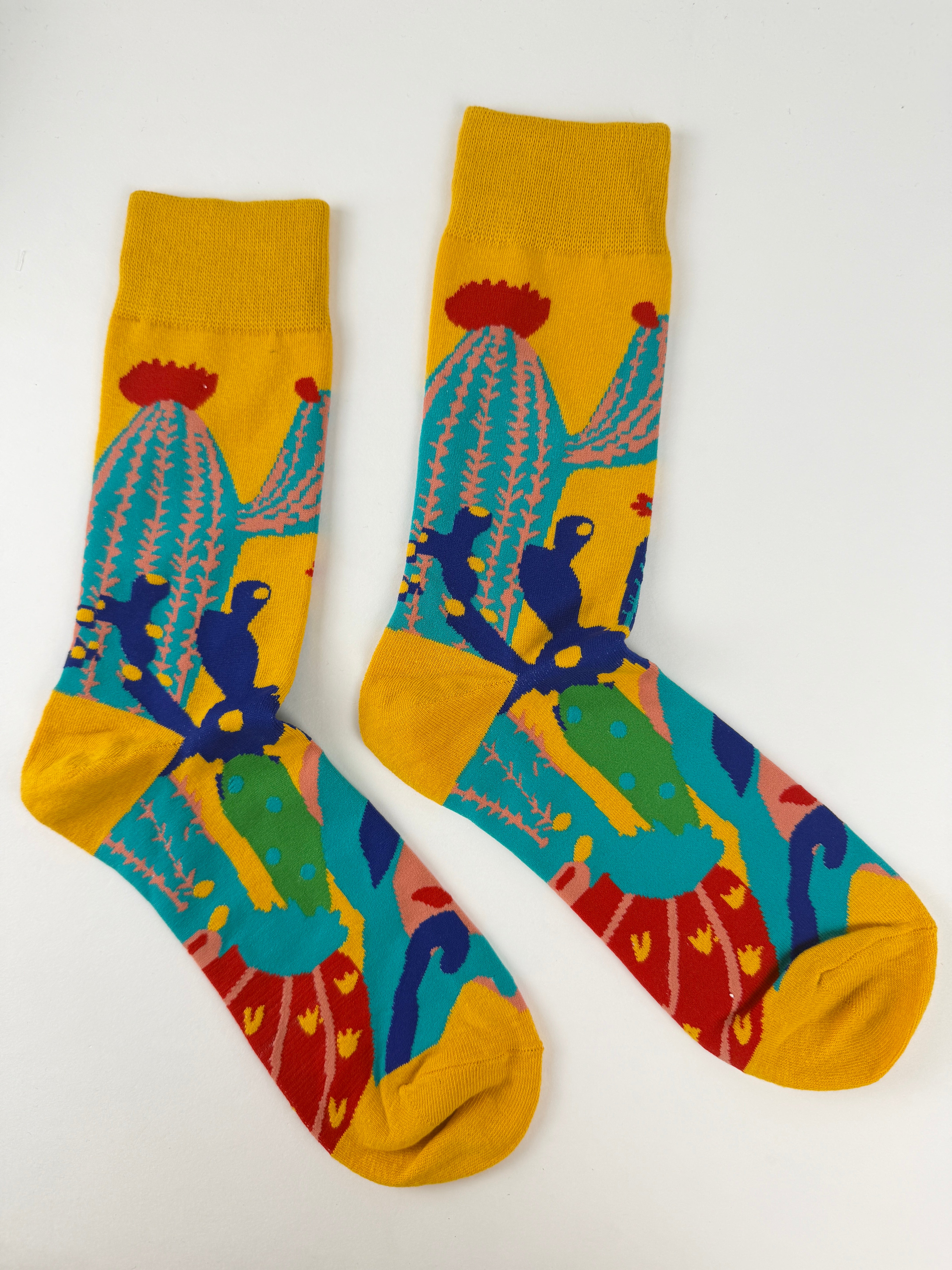 Flower Socks - Cactus Desert Pattern Novelty