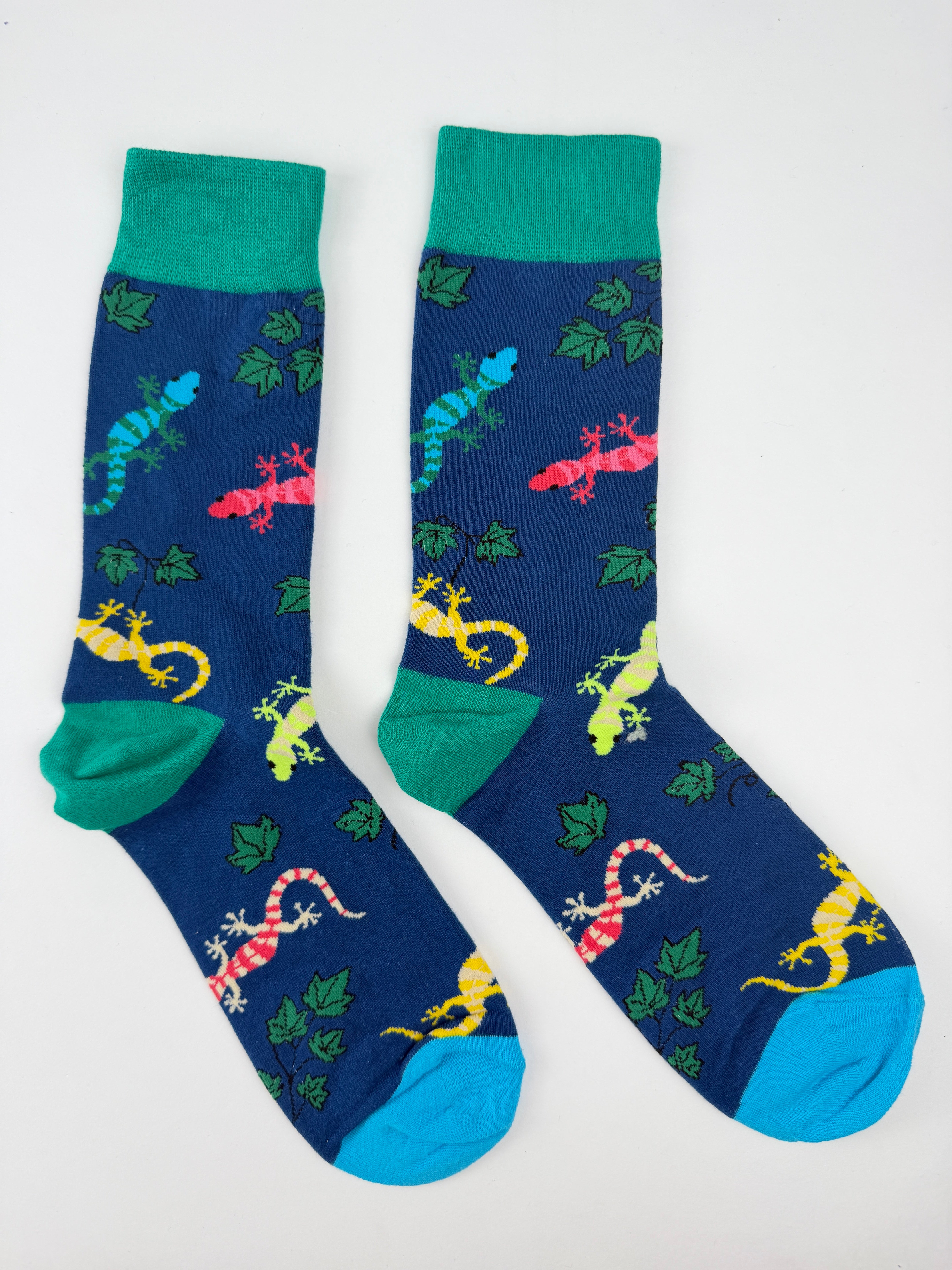 Animal – Colorful Lizard Navy Crew Socks