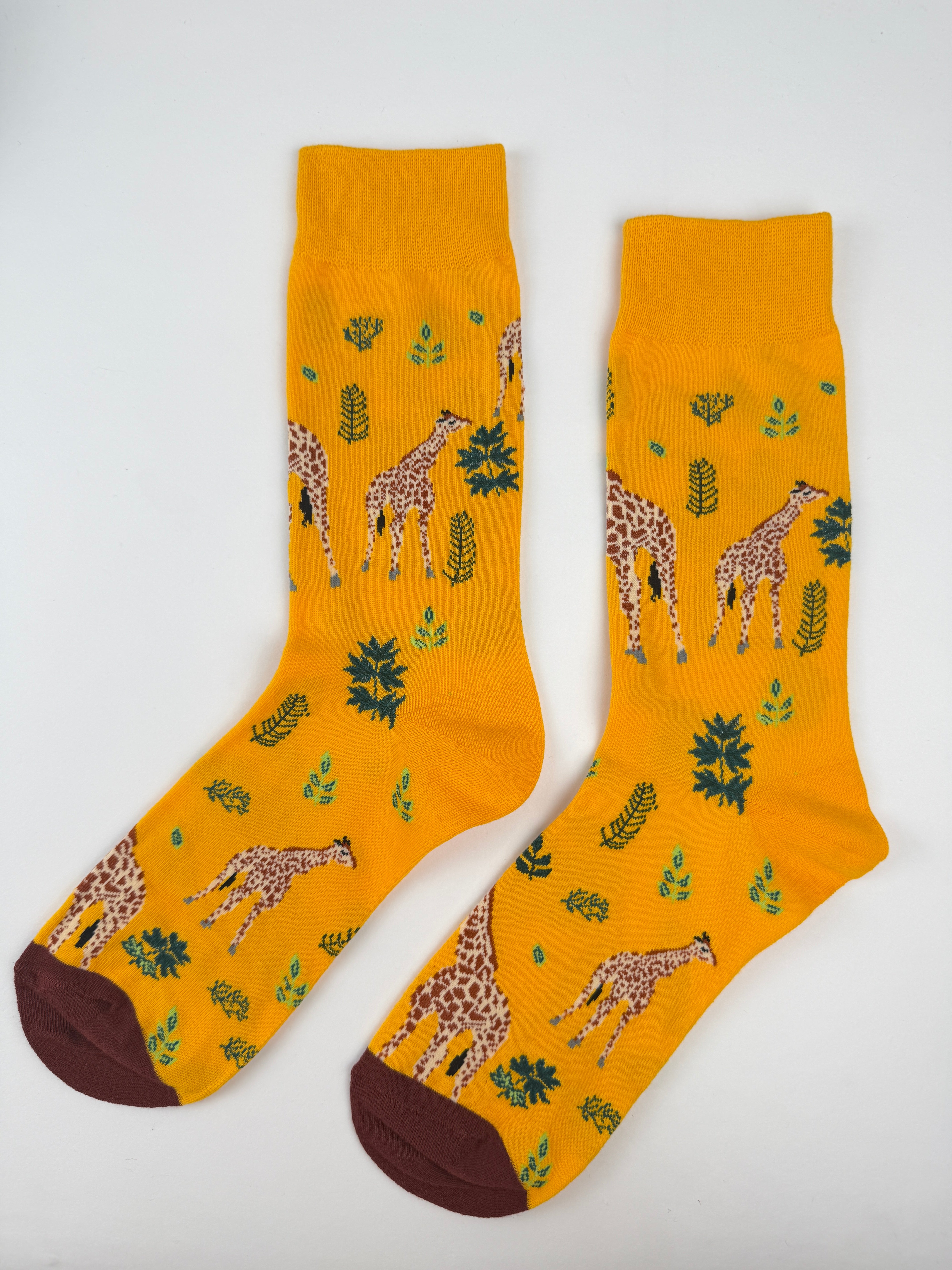 Animal – Giraffe Golden Yellow Crew Socks