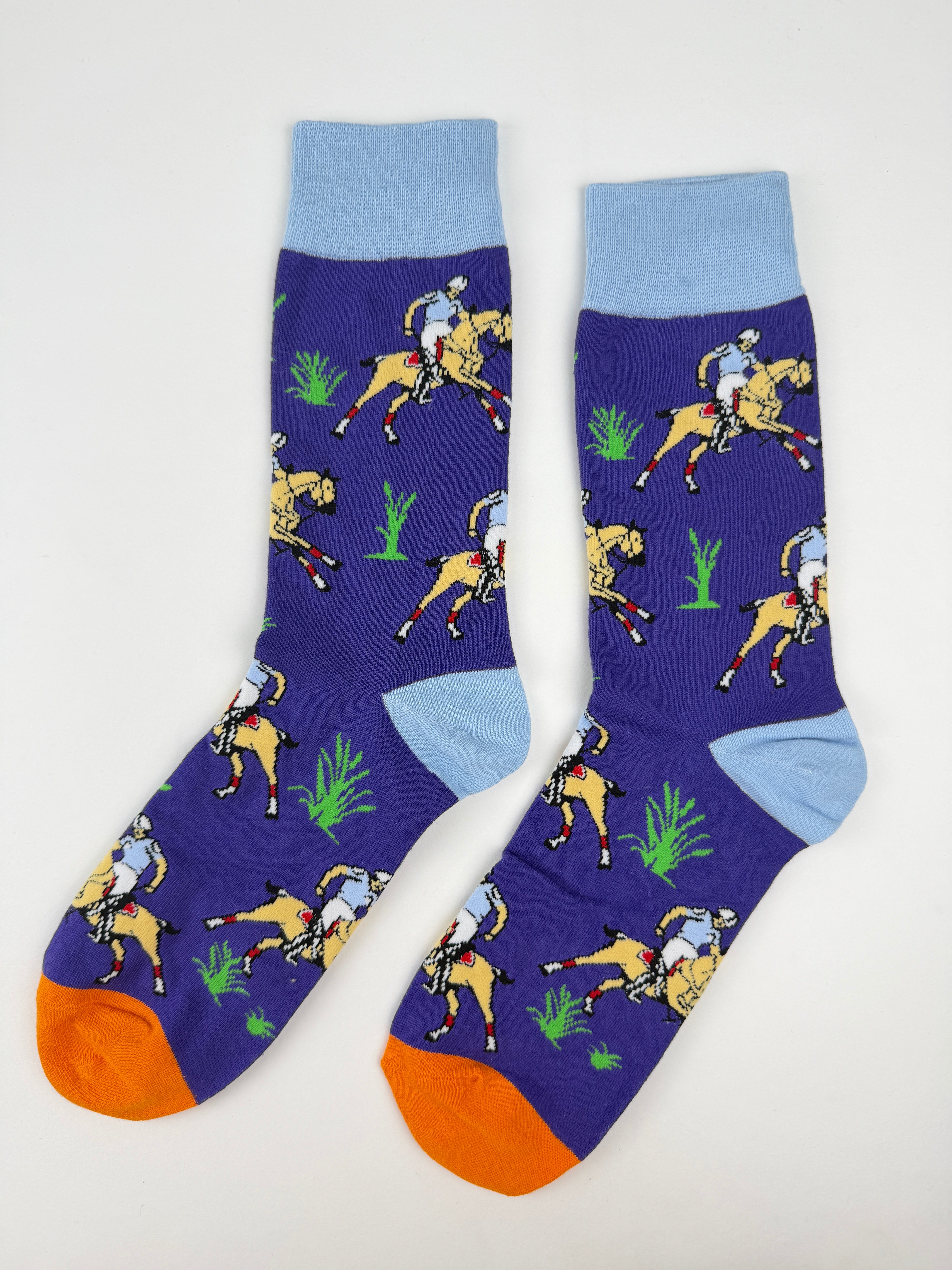 Animal – Horse & Rider Purple Crew Socks