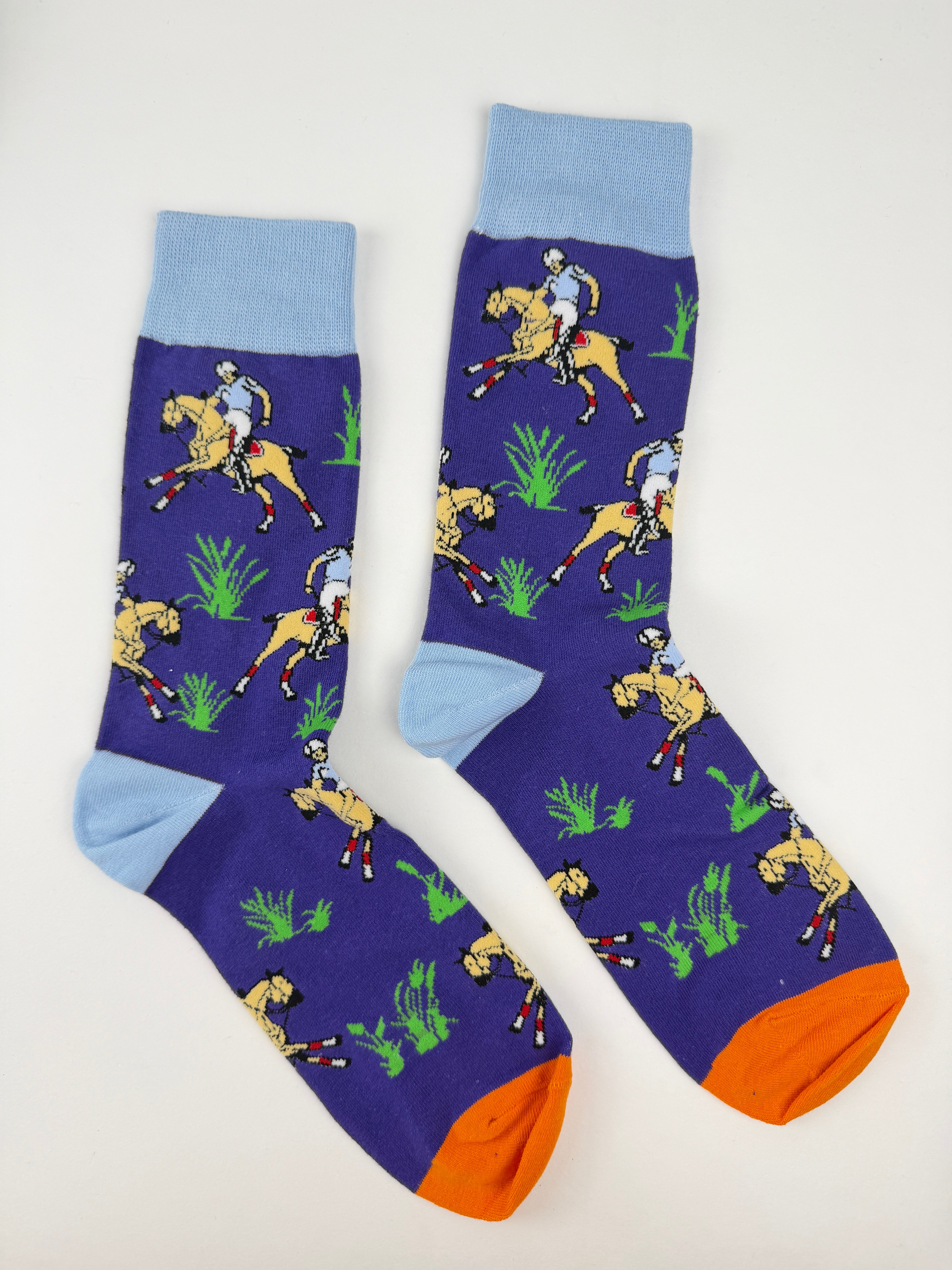 Animal – Horse & Rider Purple Crew Socks