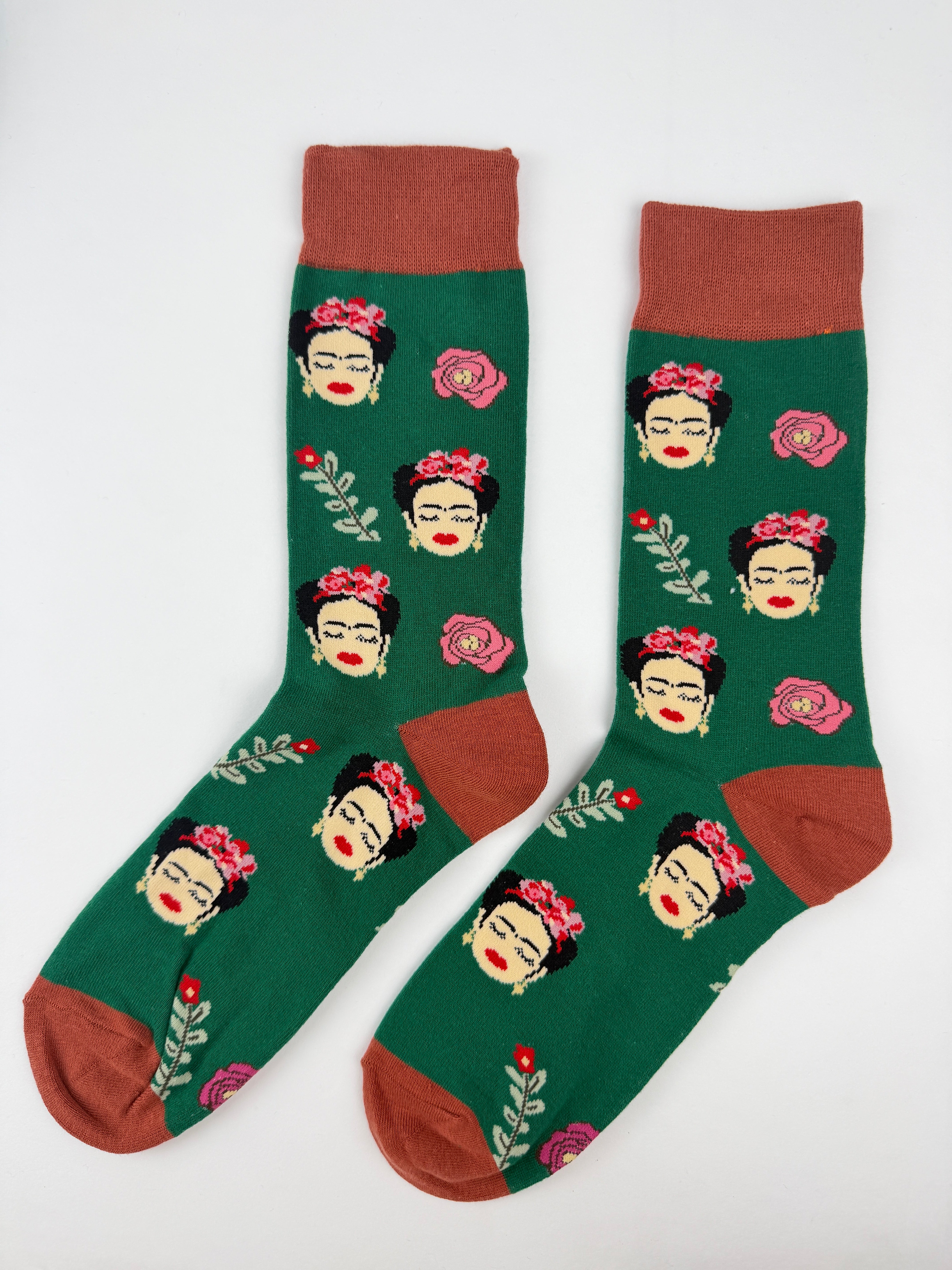 Mexico Floral Art Portrait Crew Socks Unisex