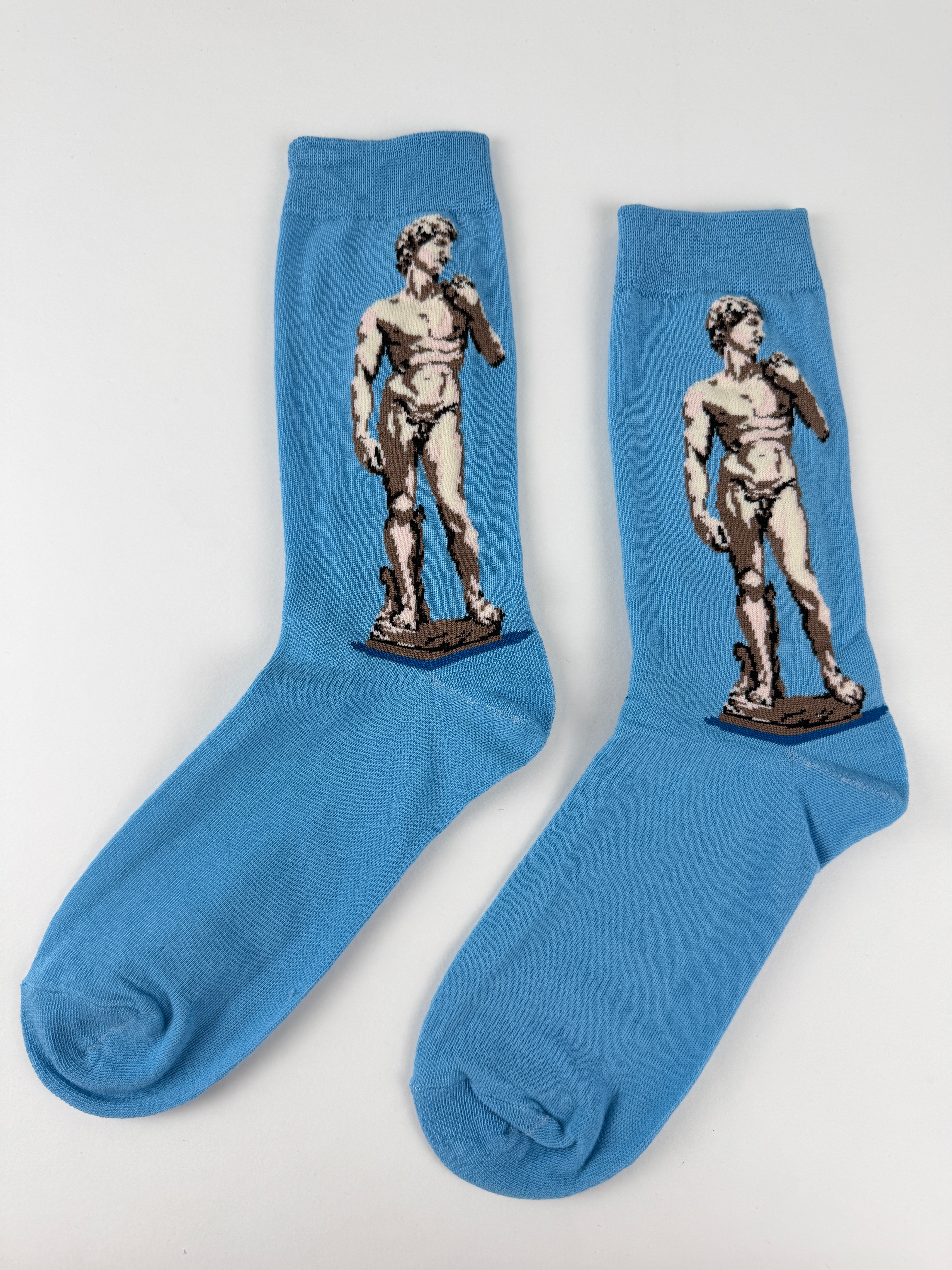 Oil Painting Collection – David Statue Art Crew Socks