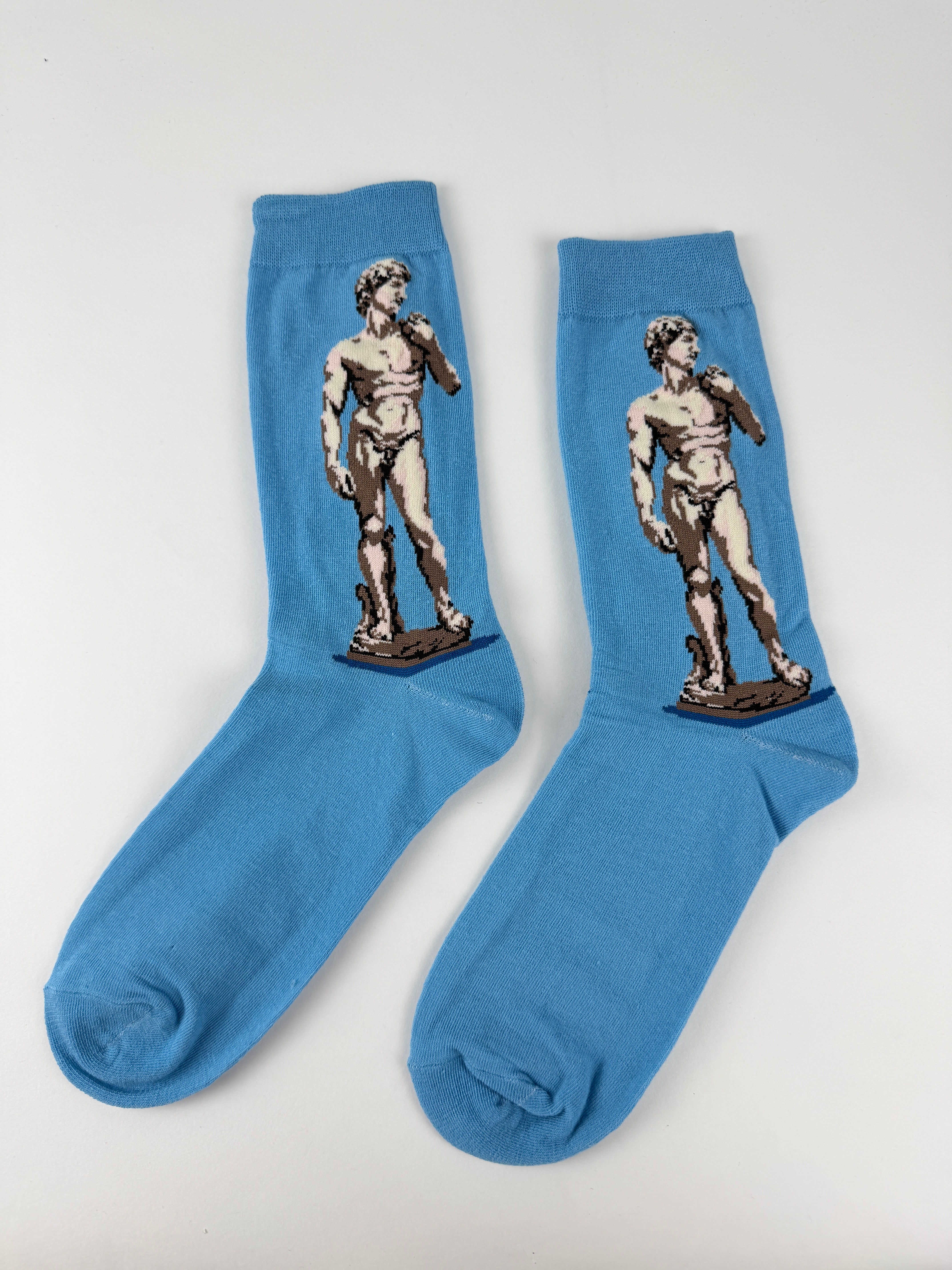 Oil Painting Collection – David Statue Art Crew Socks