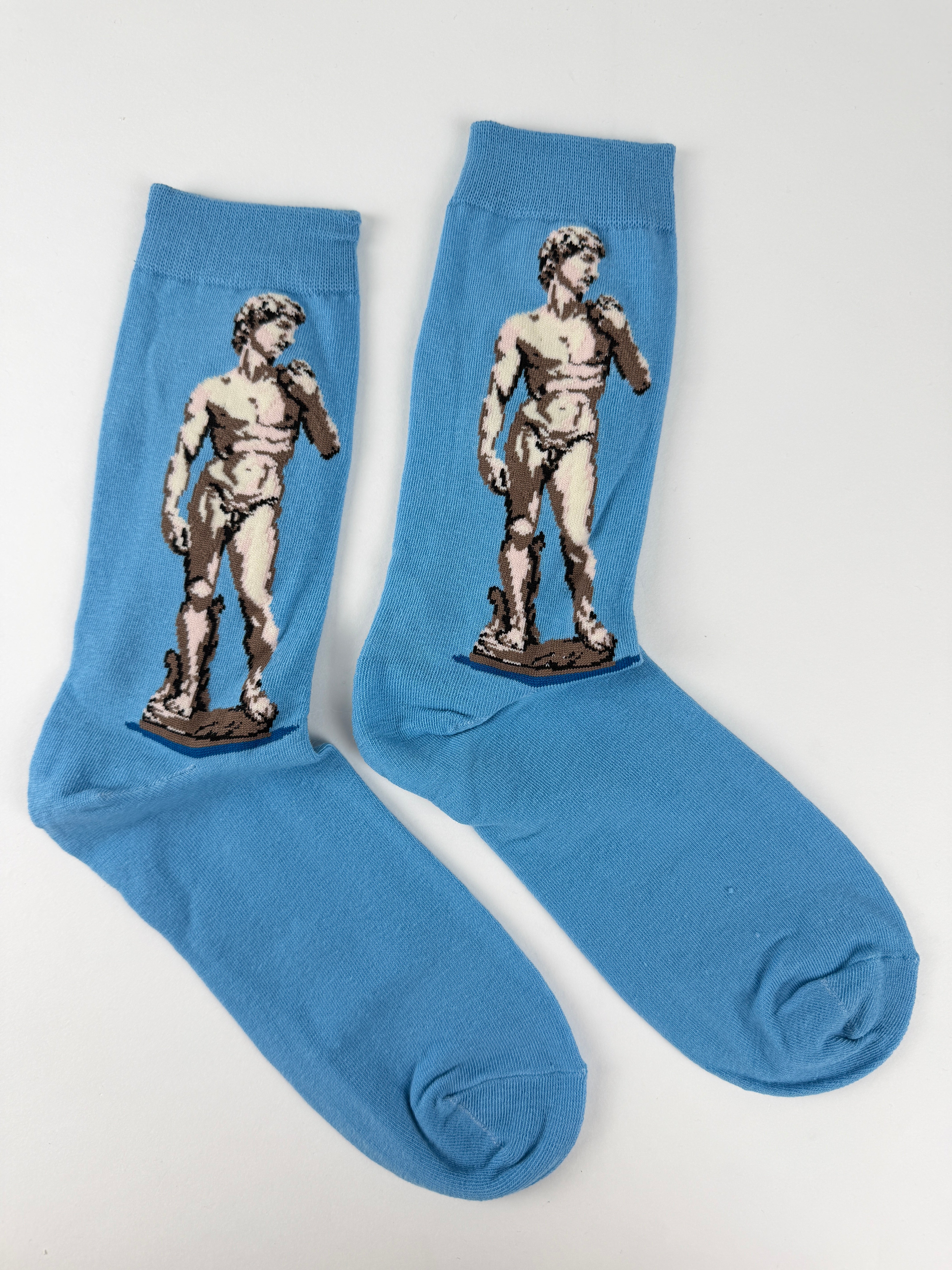 Oil Painting Collection – David Statue Art Crew Socks