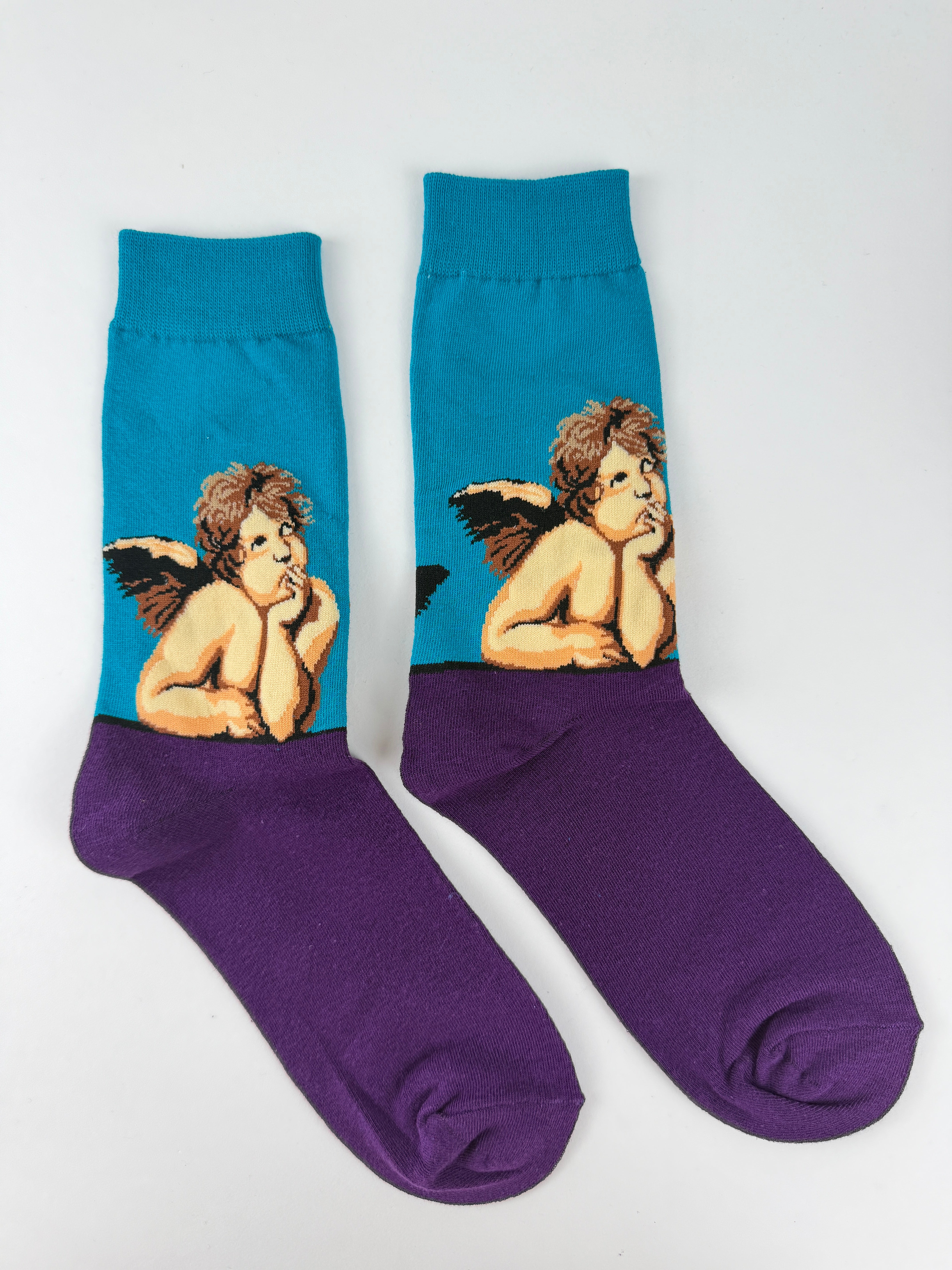 Oil Painting Collection – Renaissance Cherub Angel Art Crew Socks