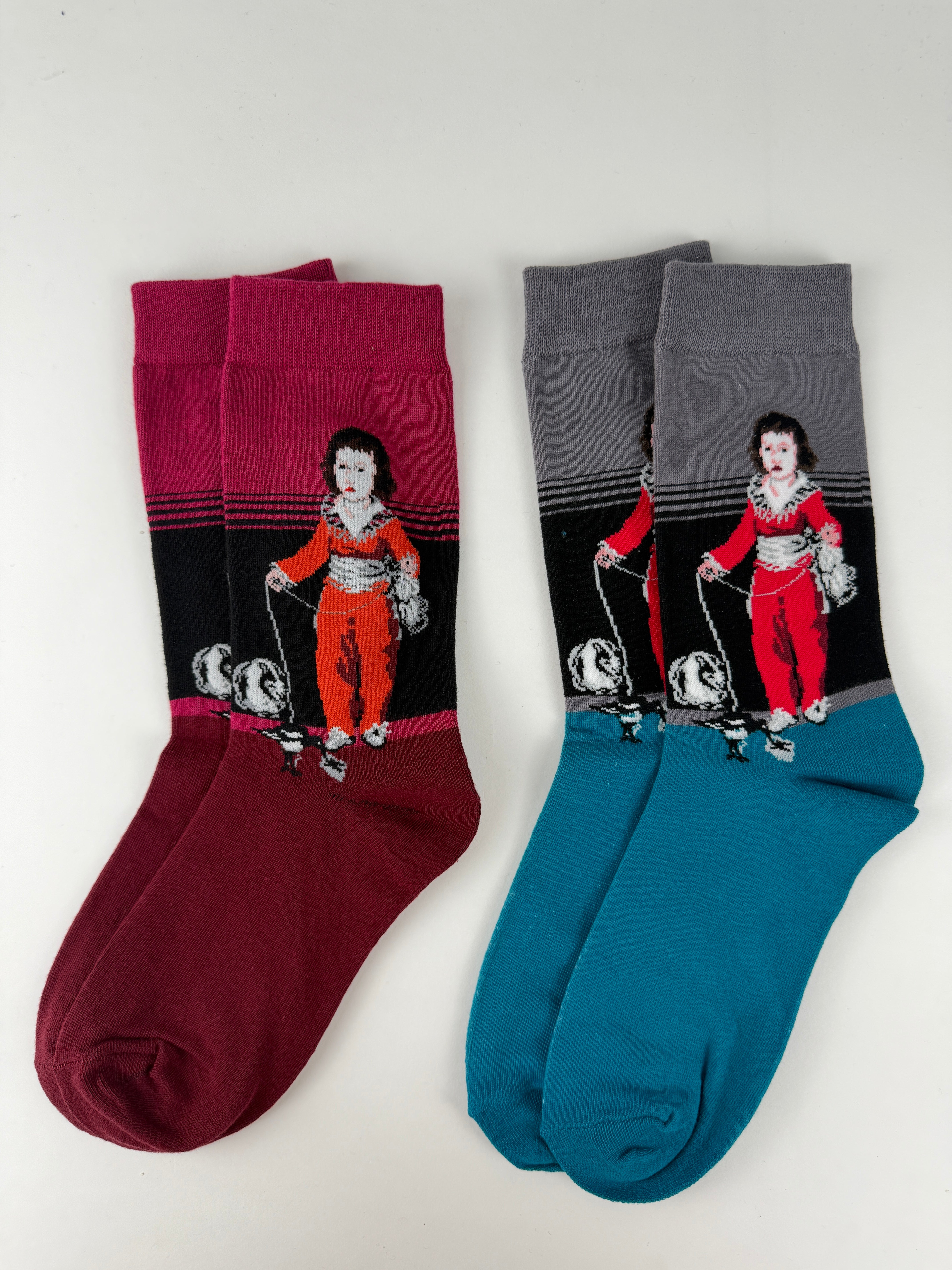 Vintage Oil Painting Girl Socks