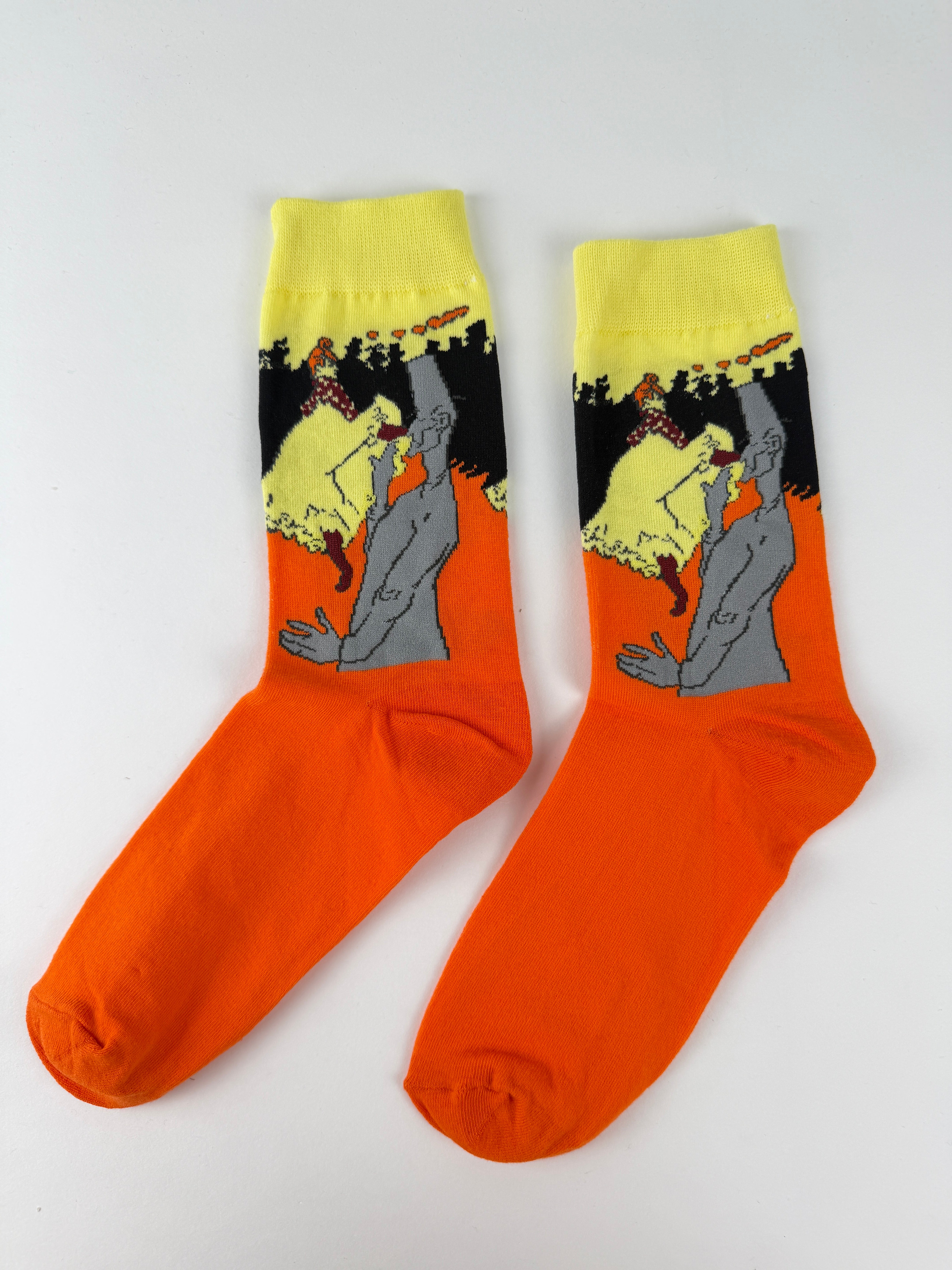 Oil Painting Collection – Vintage Dancing Couple Art Crew Socks