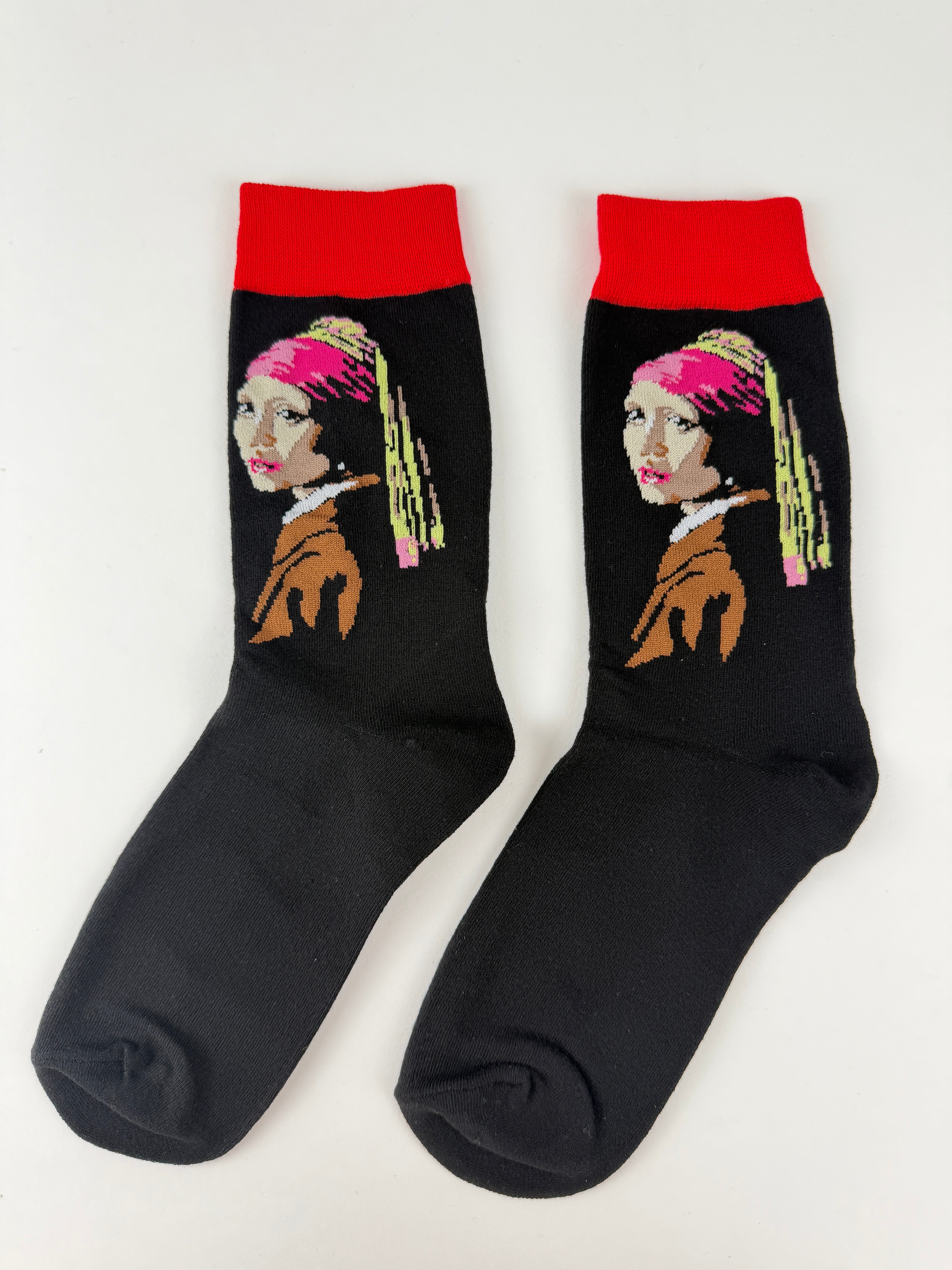 Oil Painting Collection – Girl With a Pearl Earring Art Crew Socks