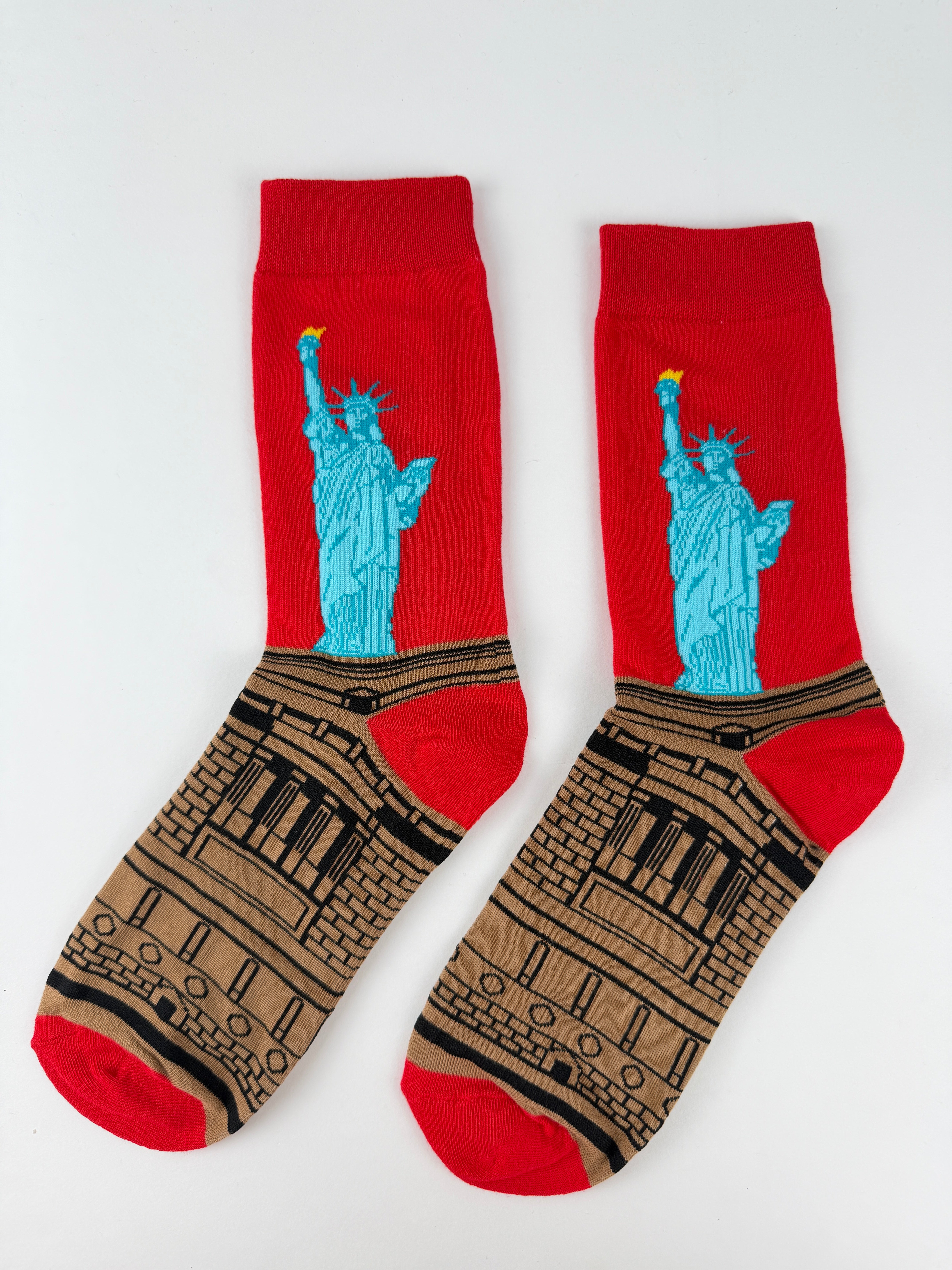 Oil Painting Collection - Statue of Liberty Art Crew Socks