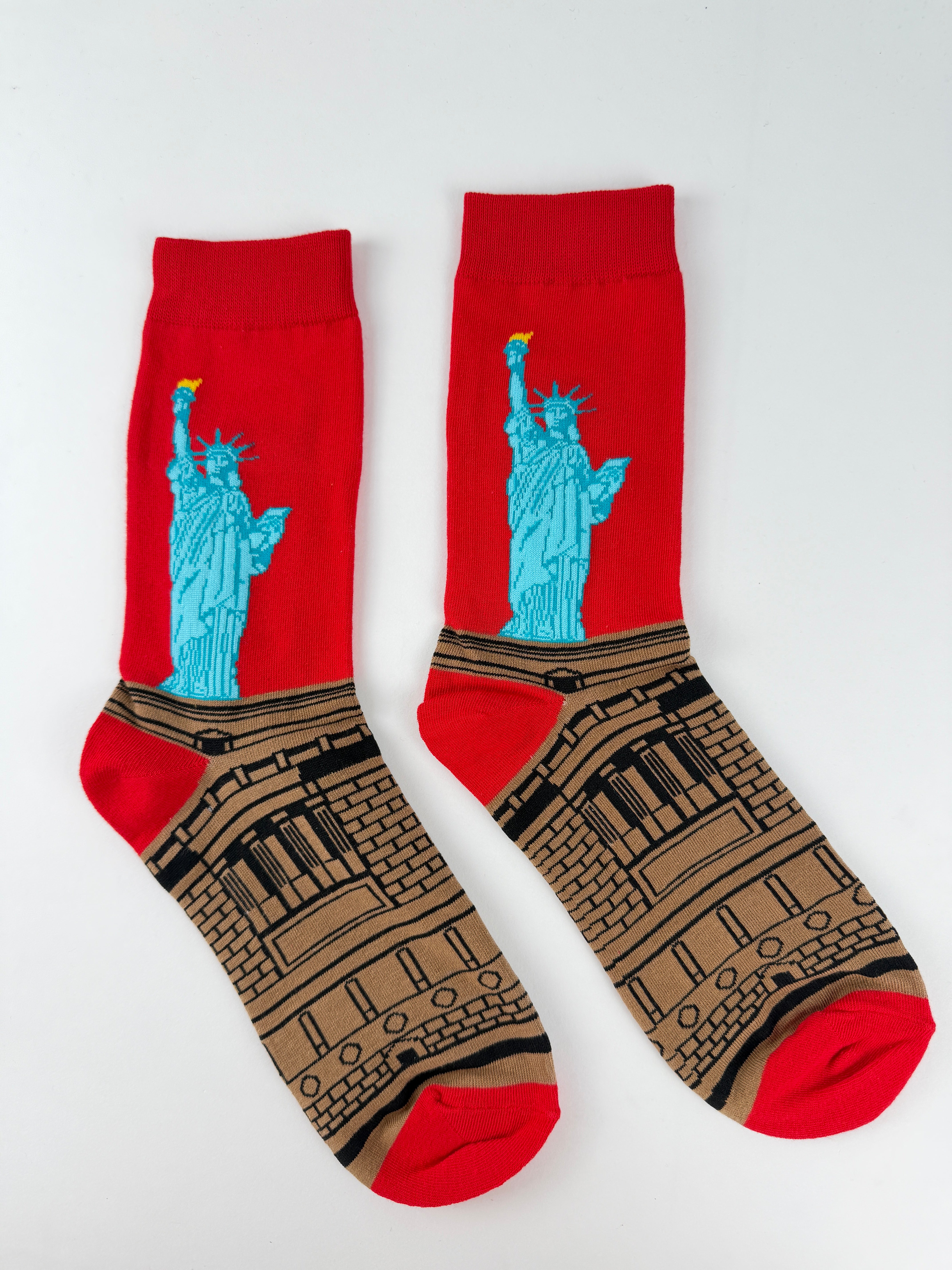Oil Painting Collection - Statue of Liberty Art Crew Socks