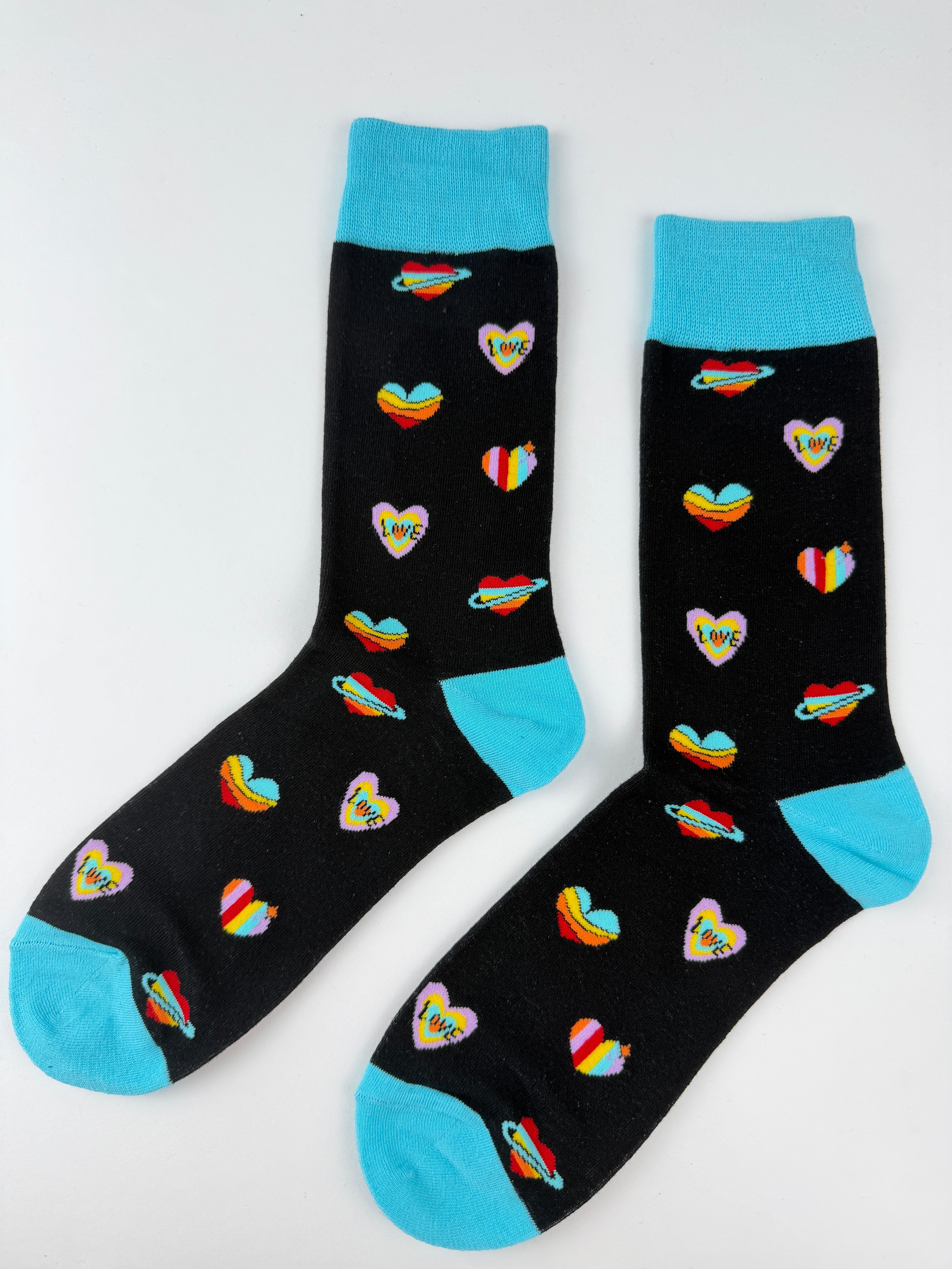 Valentine’s Socks – Love Planet & Heart Galaxy Crew Socks