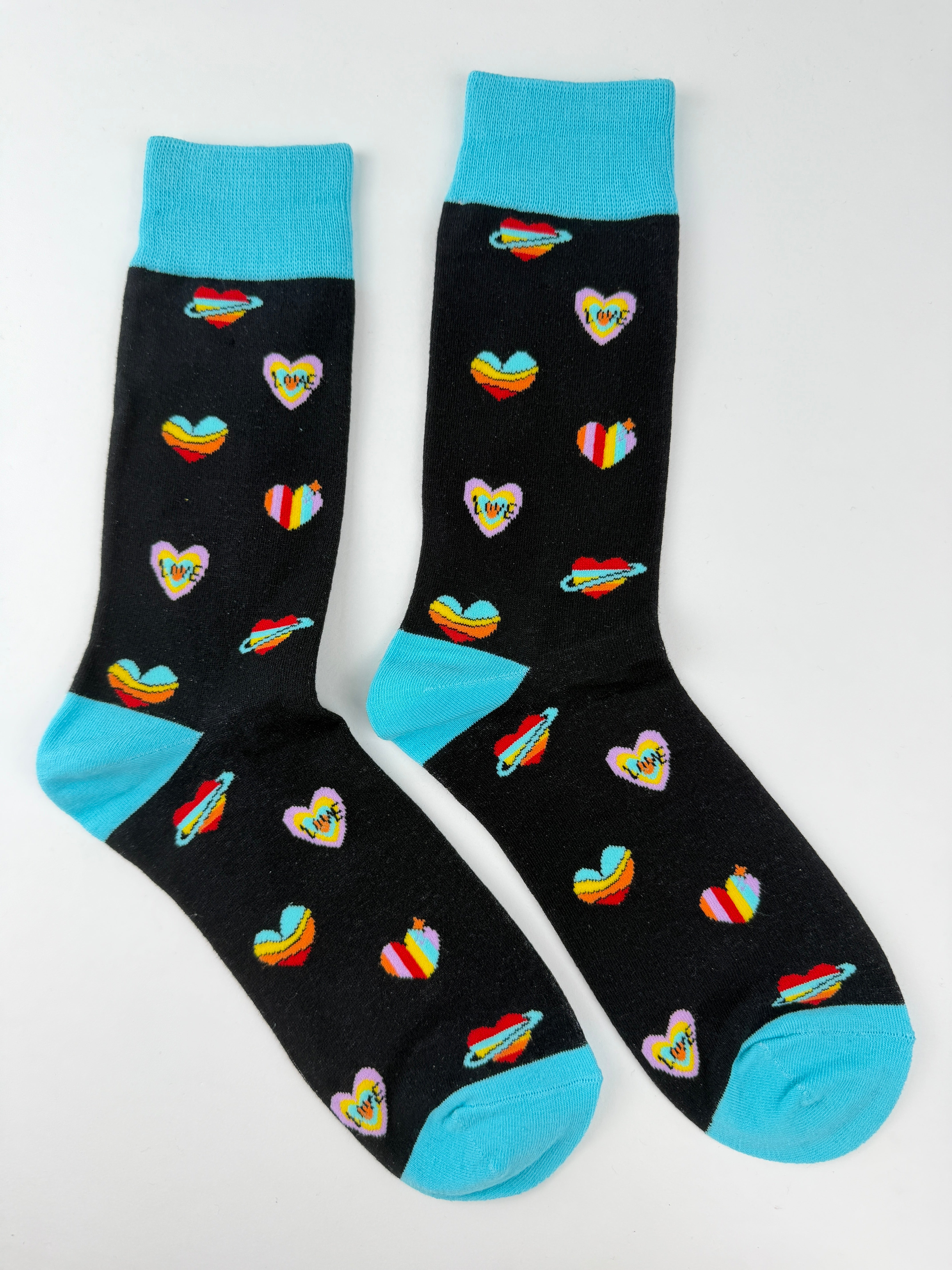 Valentine’s Socks – Love Planet & Heart Galaxy Crew Socks