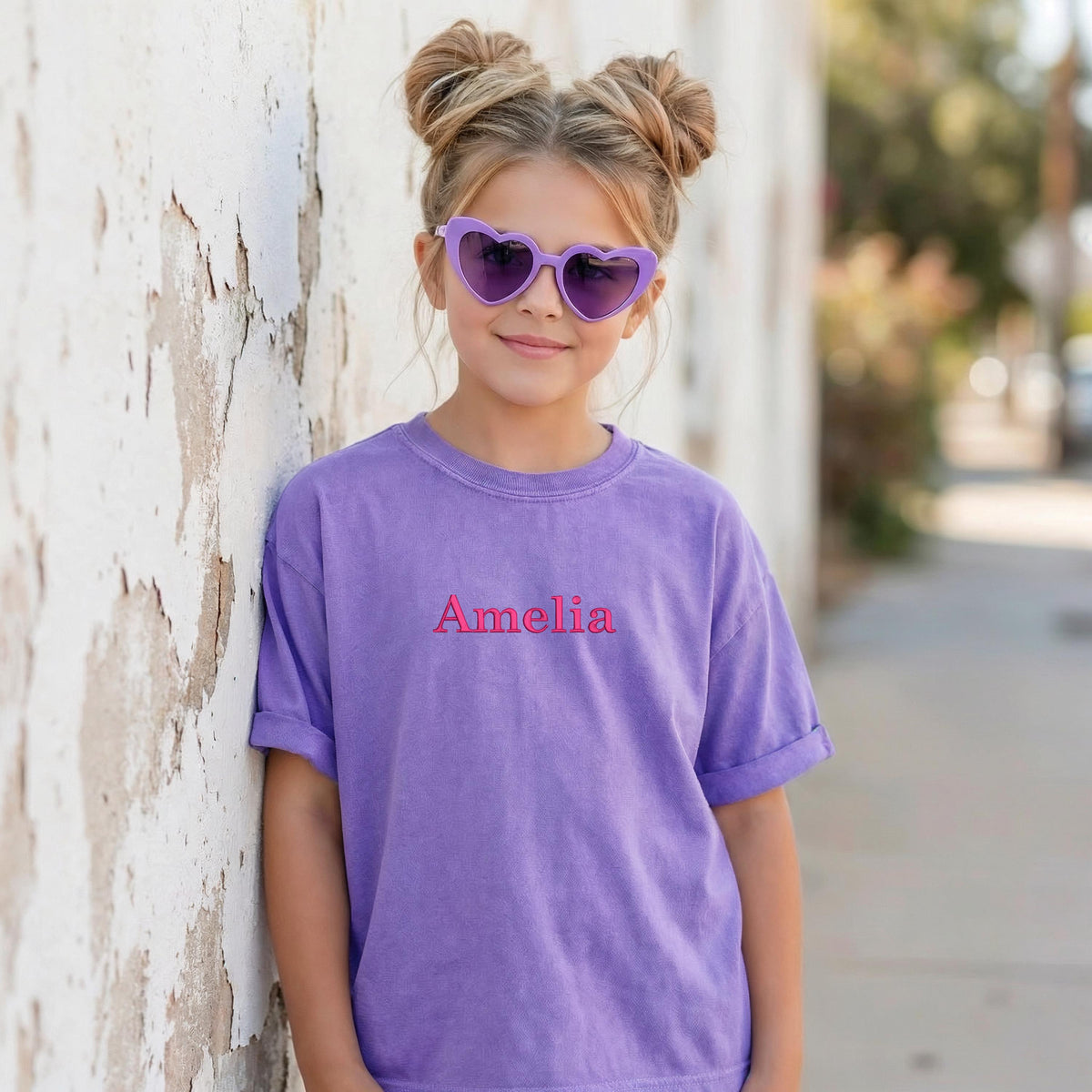 Custom Name Embroidered Youth T-Shirt โ Comfort Colors