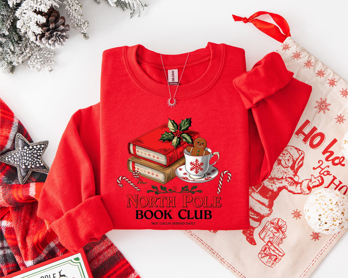 North Pole Book Club Adult Sweatshirt